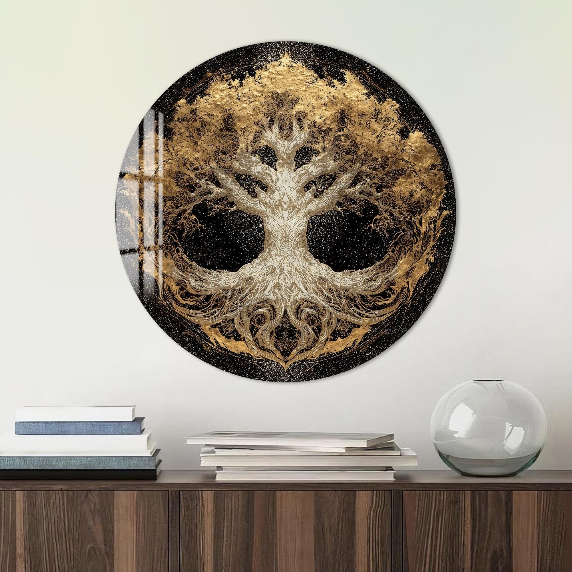 Artronauts Glass Print Celestial White Tree - Tempered Glass Wall Art
