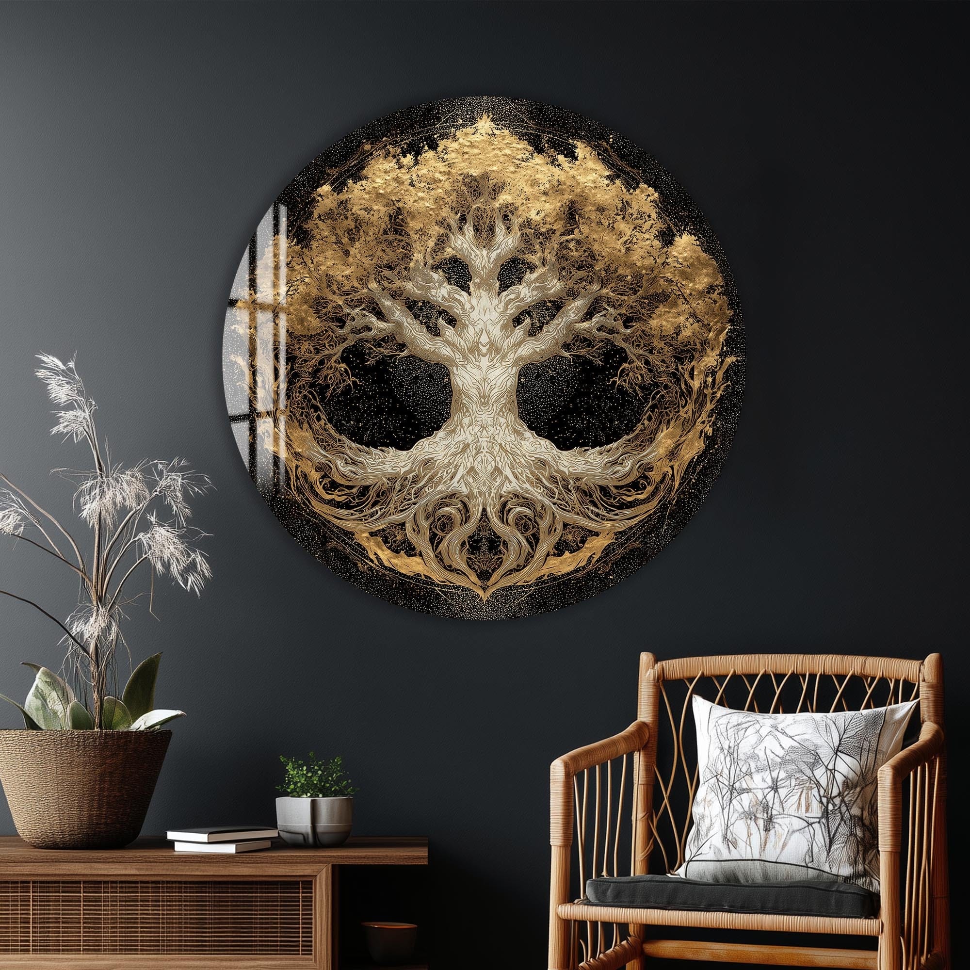 Artronauts Glass Print Celestial White Tree - Tempered Glass Wall Art