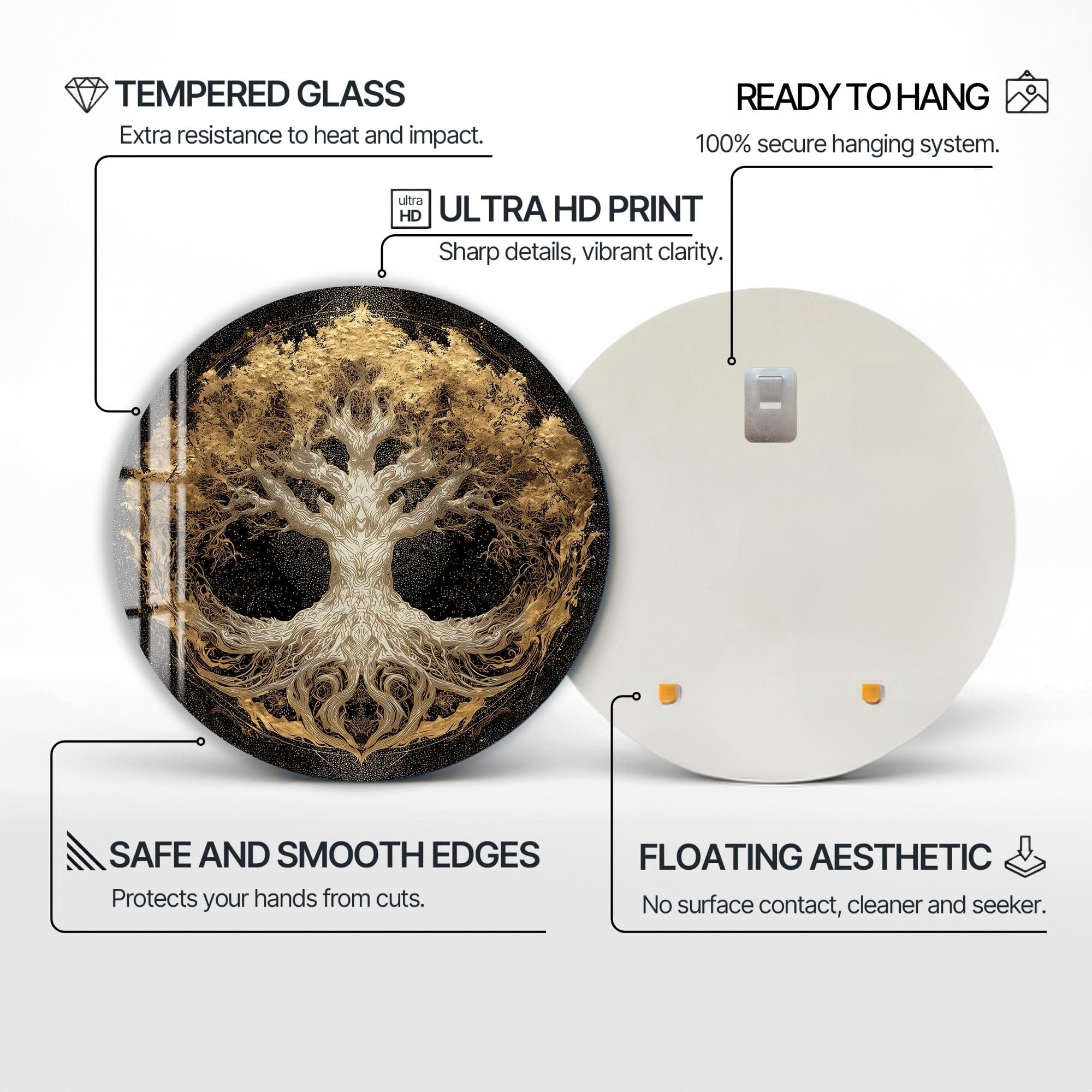 Artronauts Glass Print Celestial White Tree - Tempered Glass Wall Art