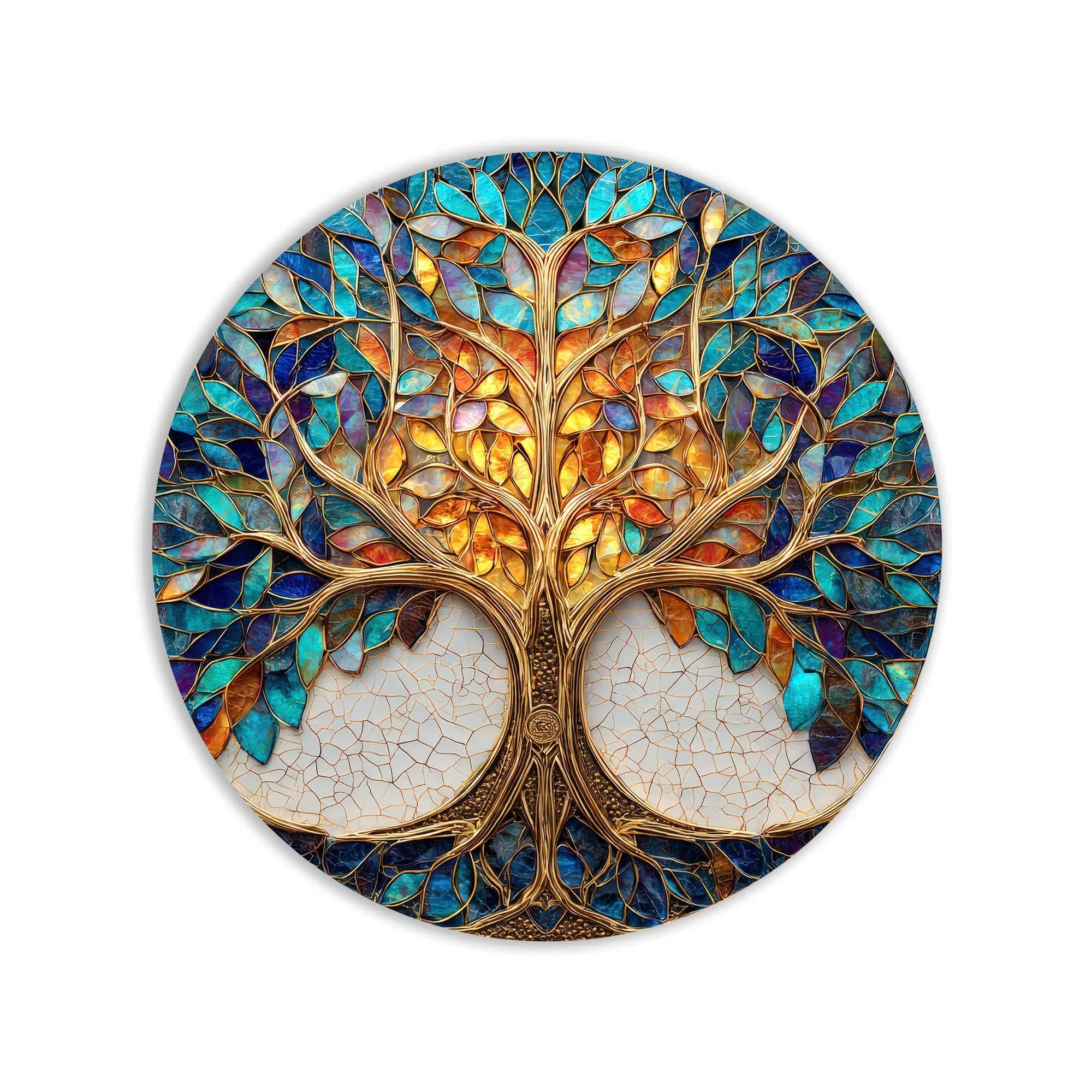 Artronauts Glass Print Stained Glass Tree - Tempered Glass Wall Art