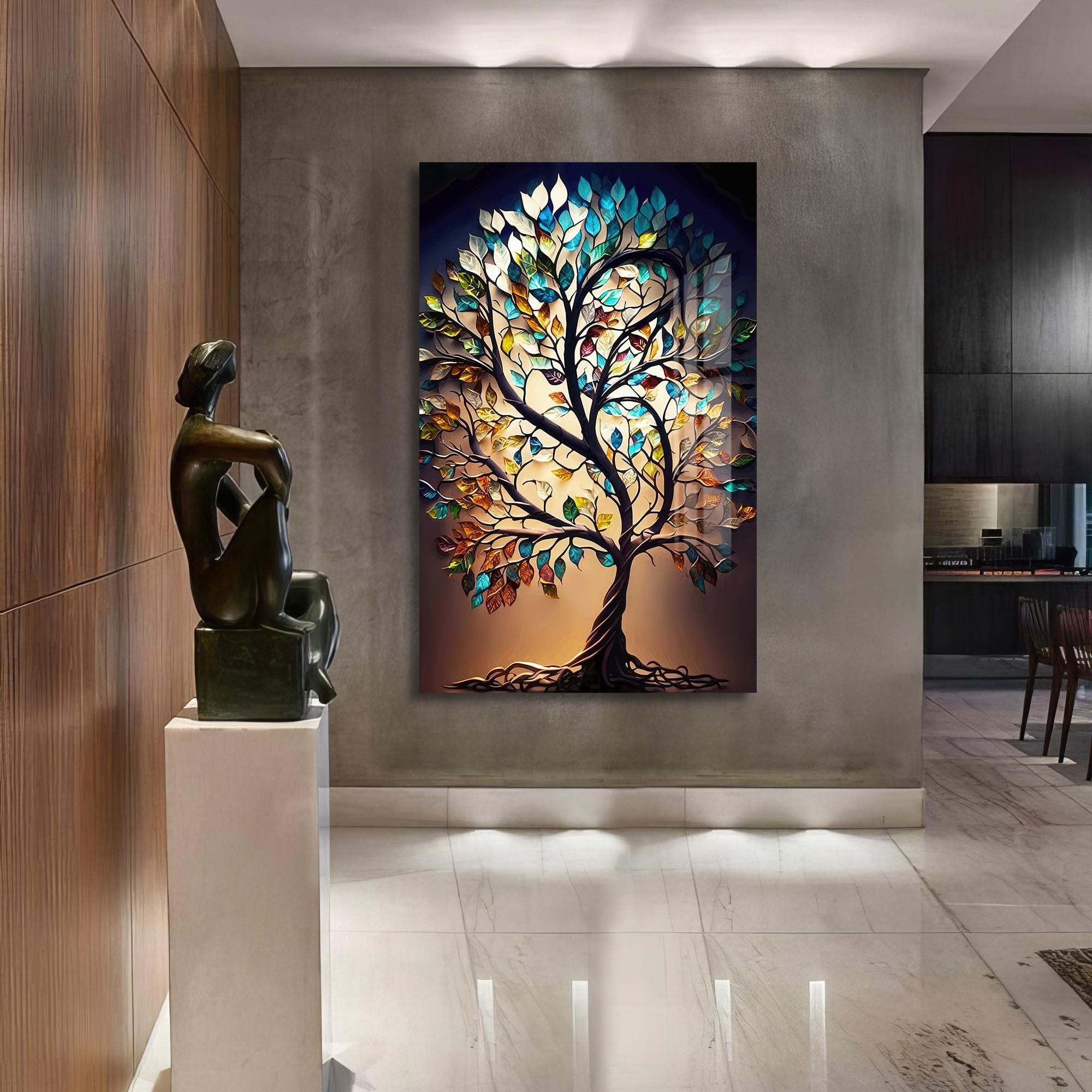 Artronauts Glass Print Aurora Vitae-Tree Of Life Tempered Glass Wall Art