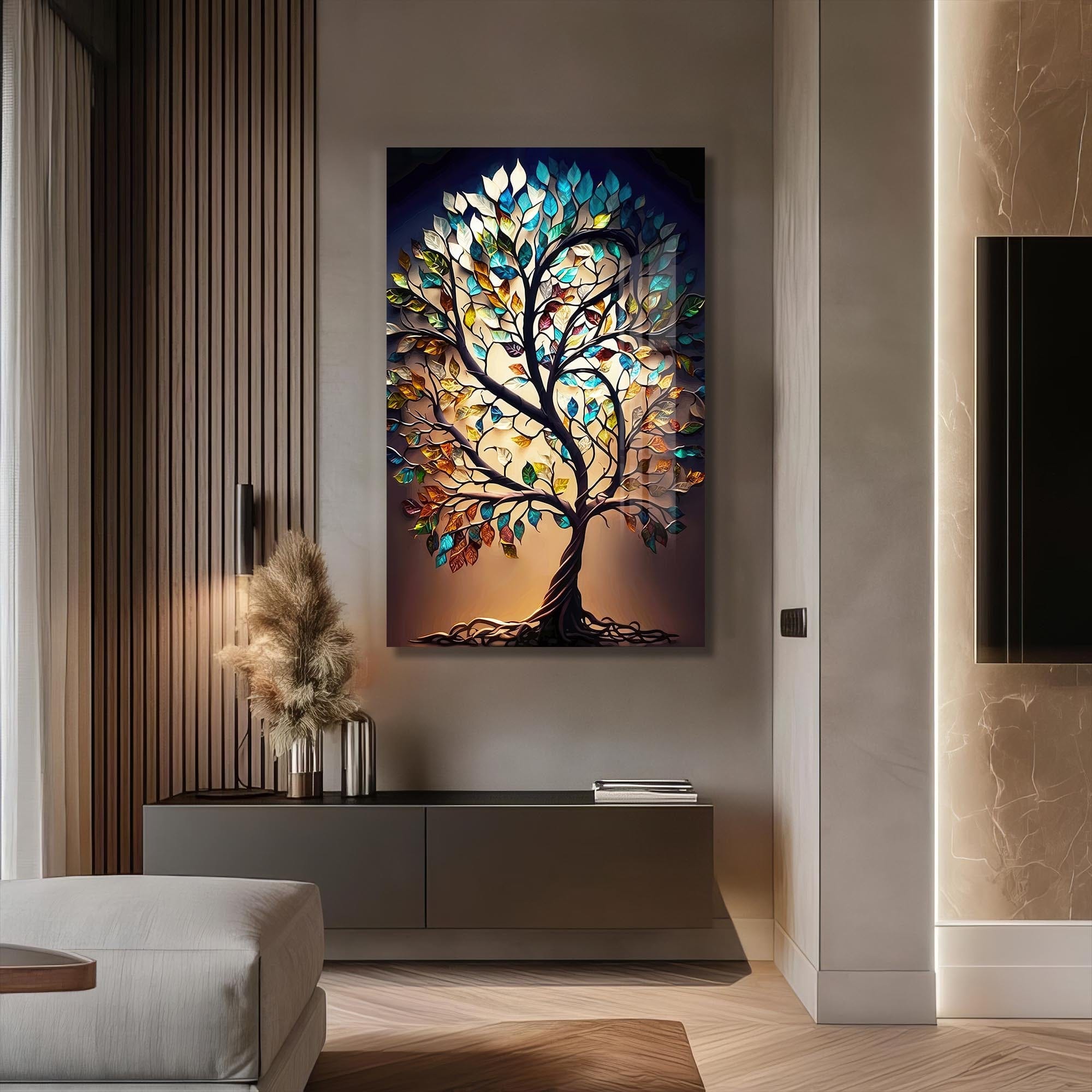 Artronauts Glass Print Aurora Vitae-Tree Of Life Tempered Glass Wall Art