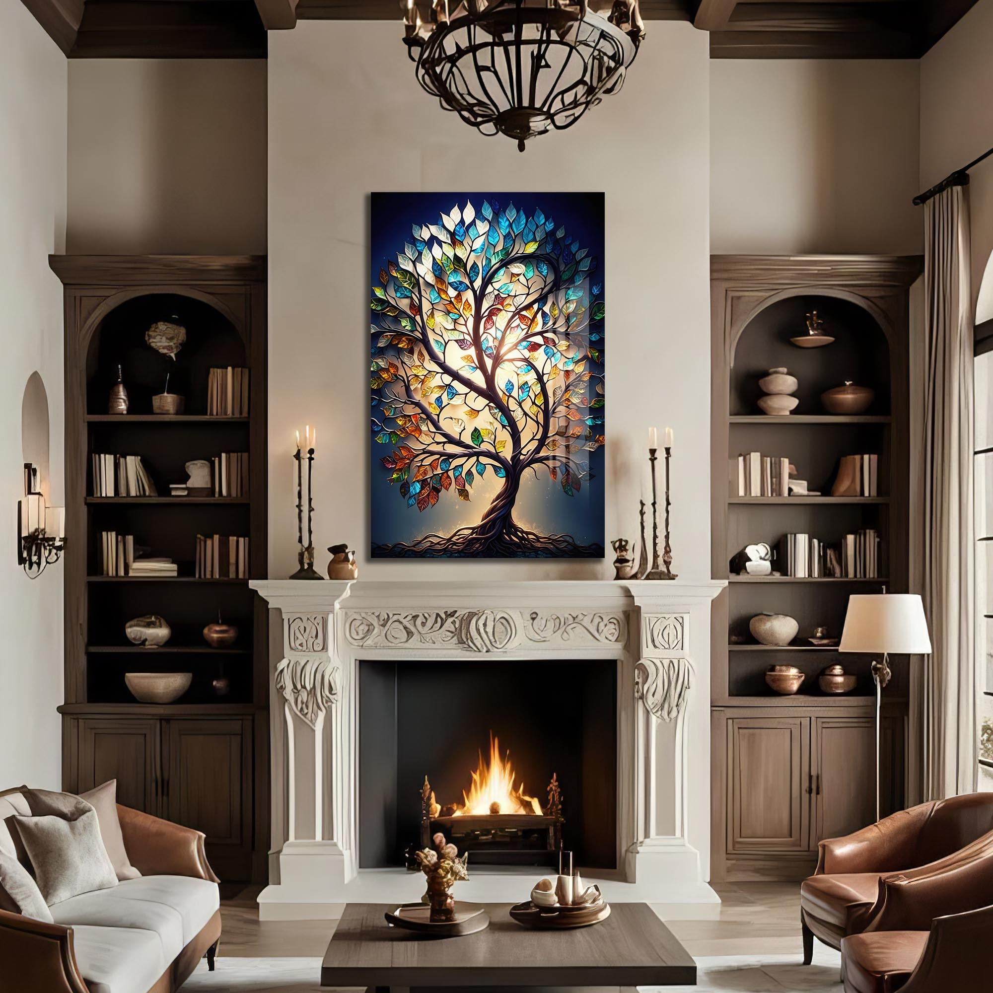 Luminara Roots-Tree Of Life Tempered Glass Wall Art