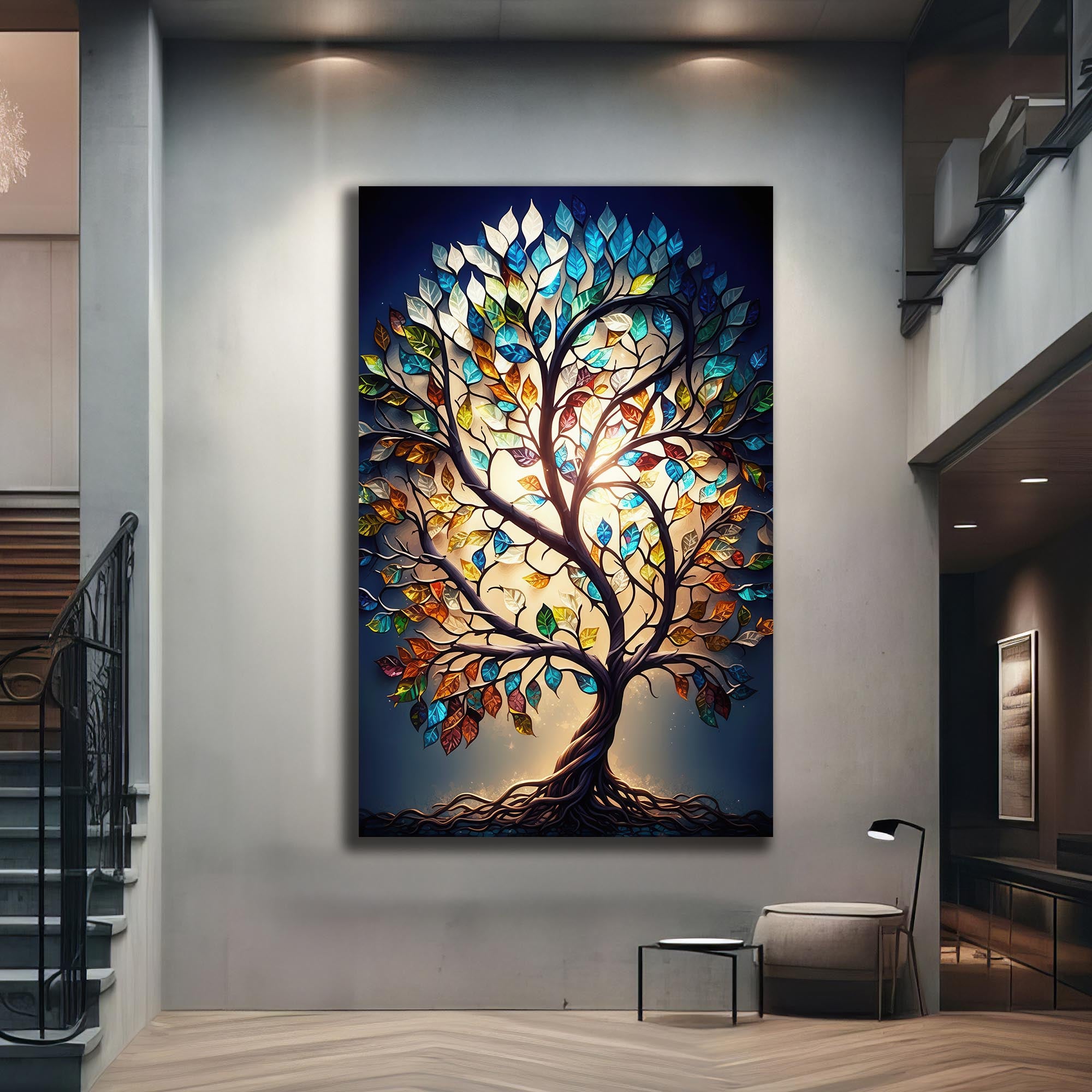 Luminara Roots-Tree Of Life Tempered Glass Wall Art