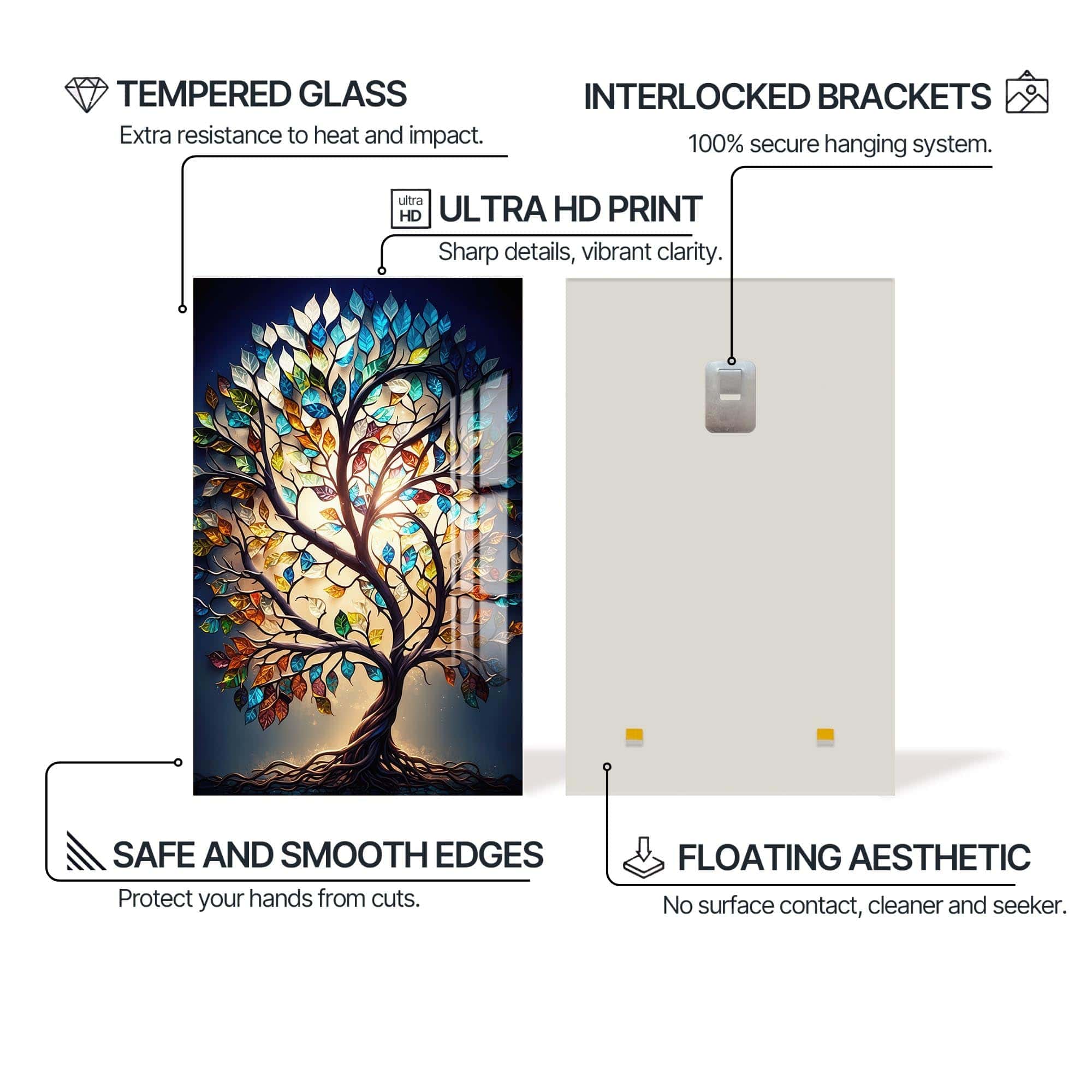 Artronauts Glass Print Luminara Roots-Tree Of Life Tempered Glass Wall Art