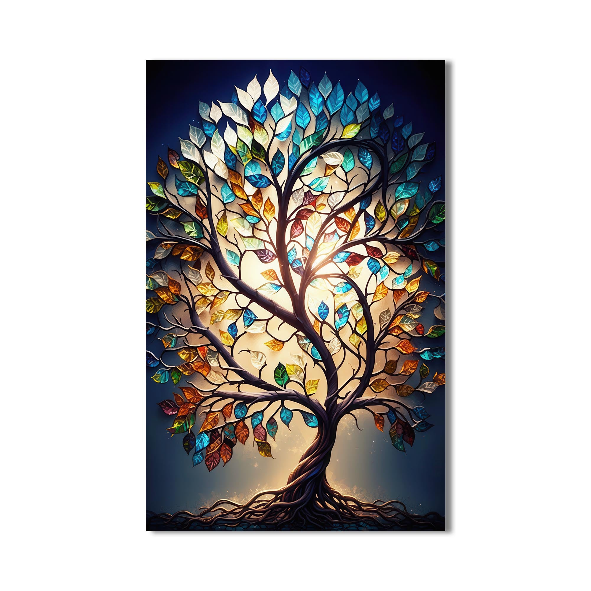 Luminara Roots-Tree Of Life Tempered Glass Wall Art