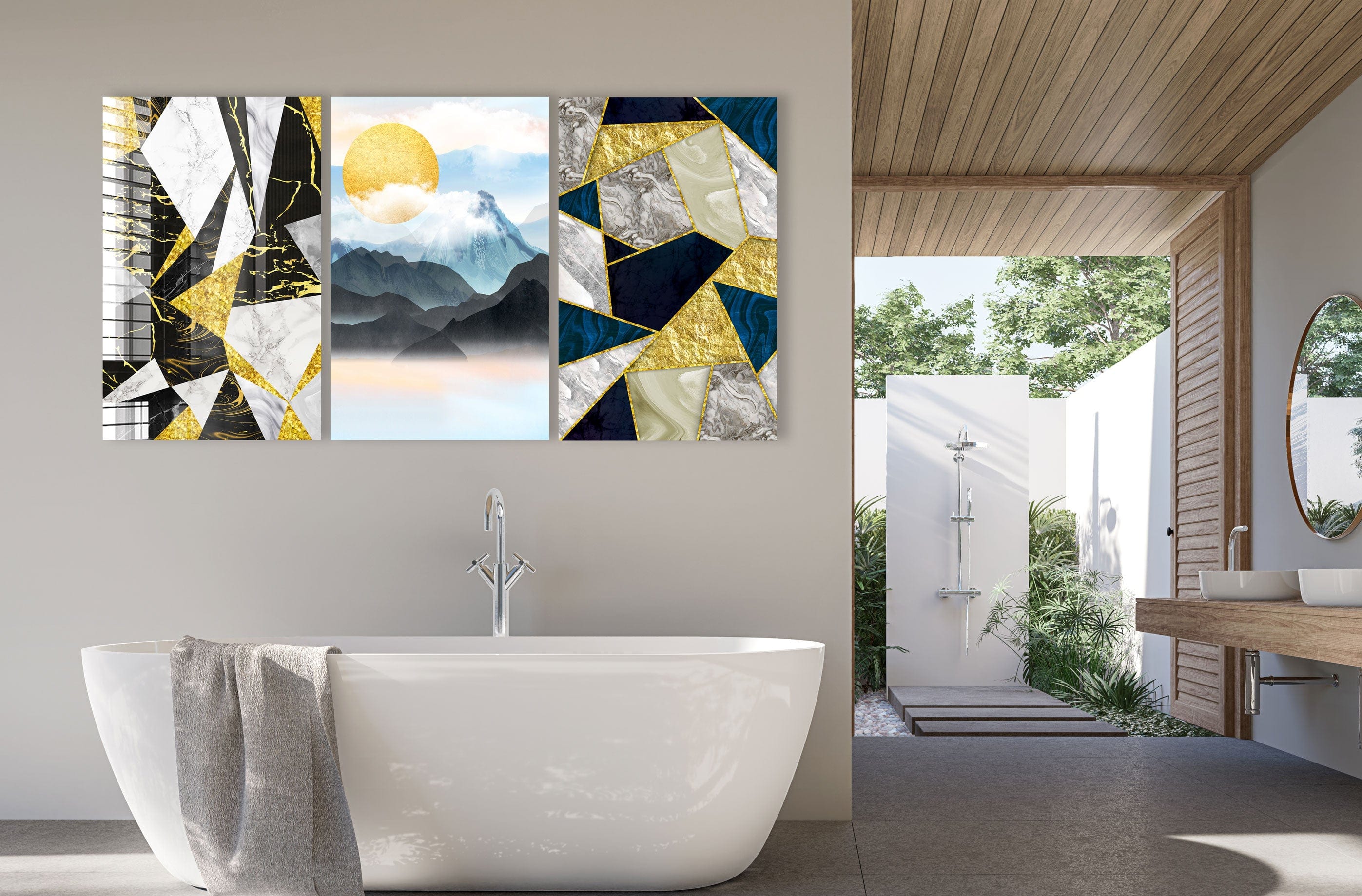 Artronauts Glass Print Geometric Abstract - Trinity