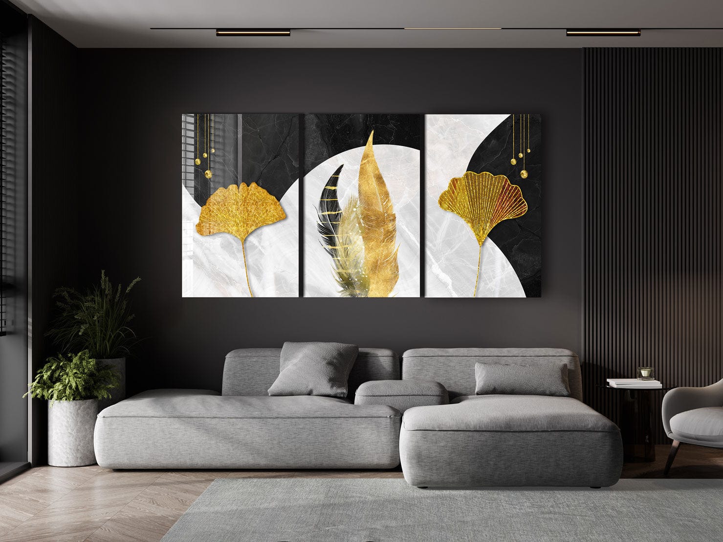 Artronauts Glass Print Golden Gingko - Trinity