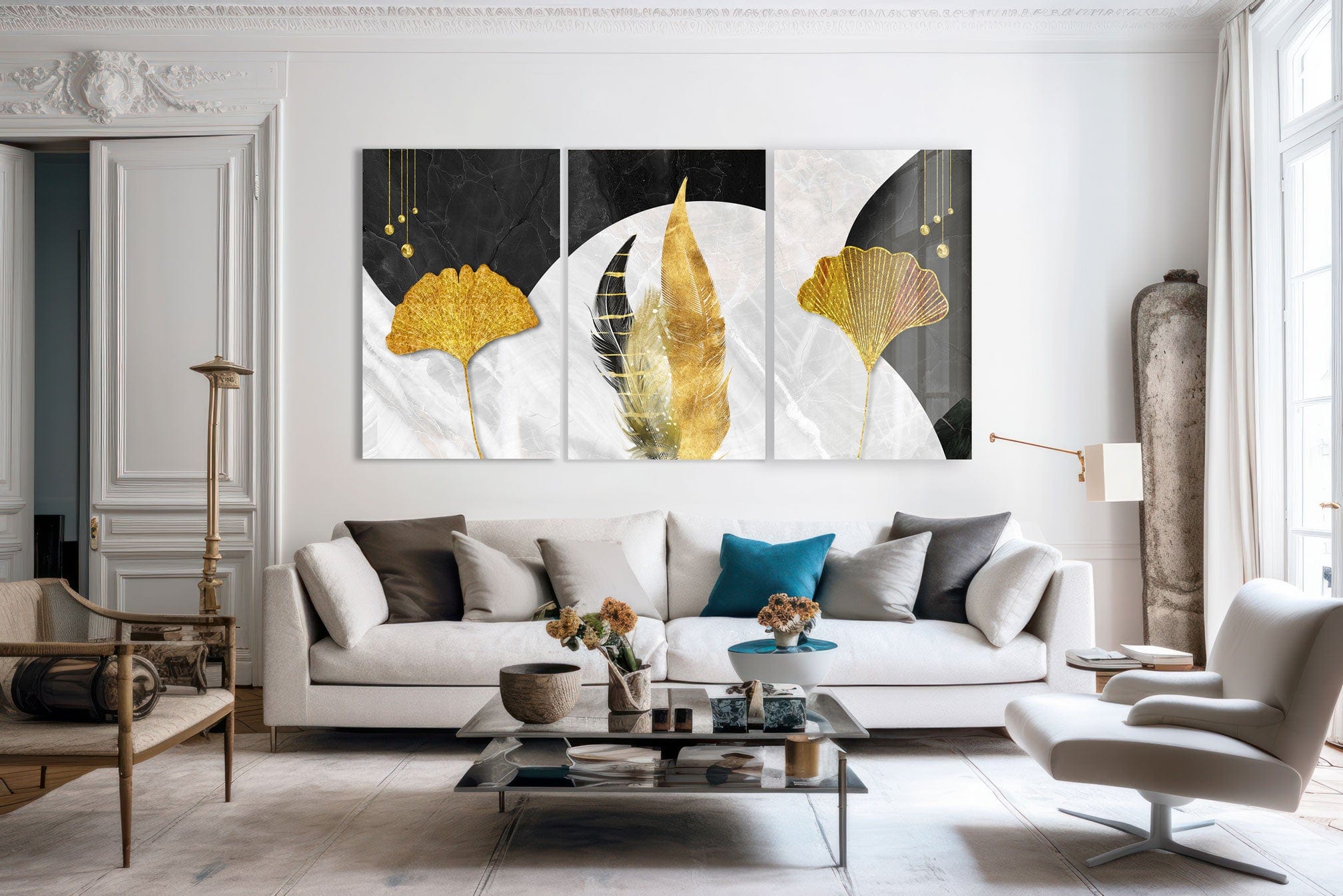Artronauts Glass Print Golden Gingko - Trinity