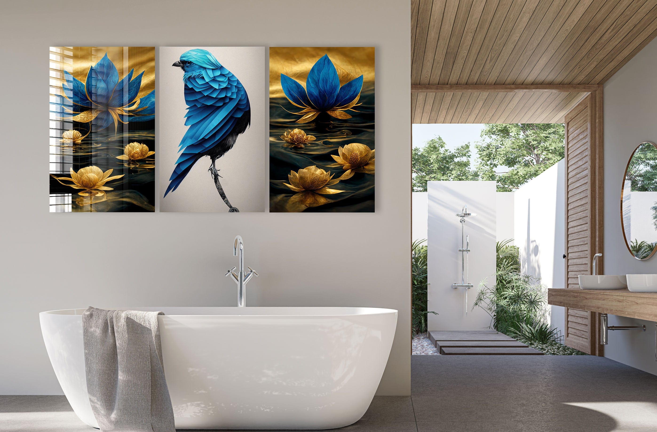 Artronauts Glass Print Bird & Flowers