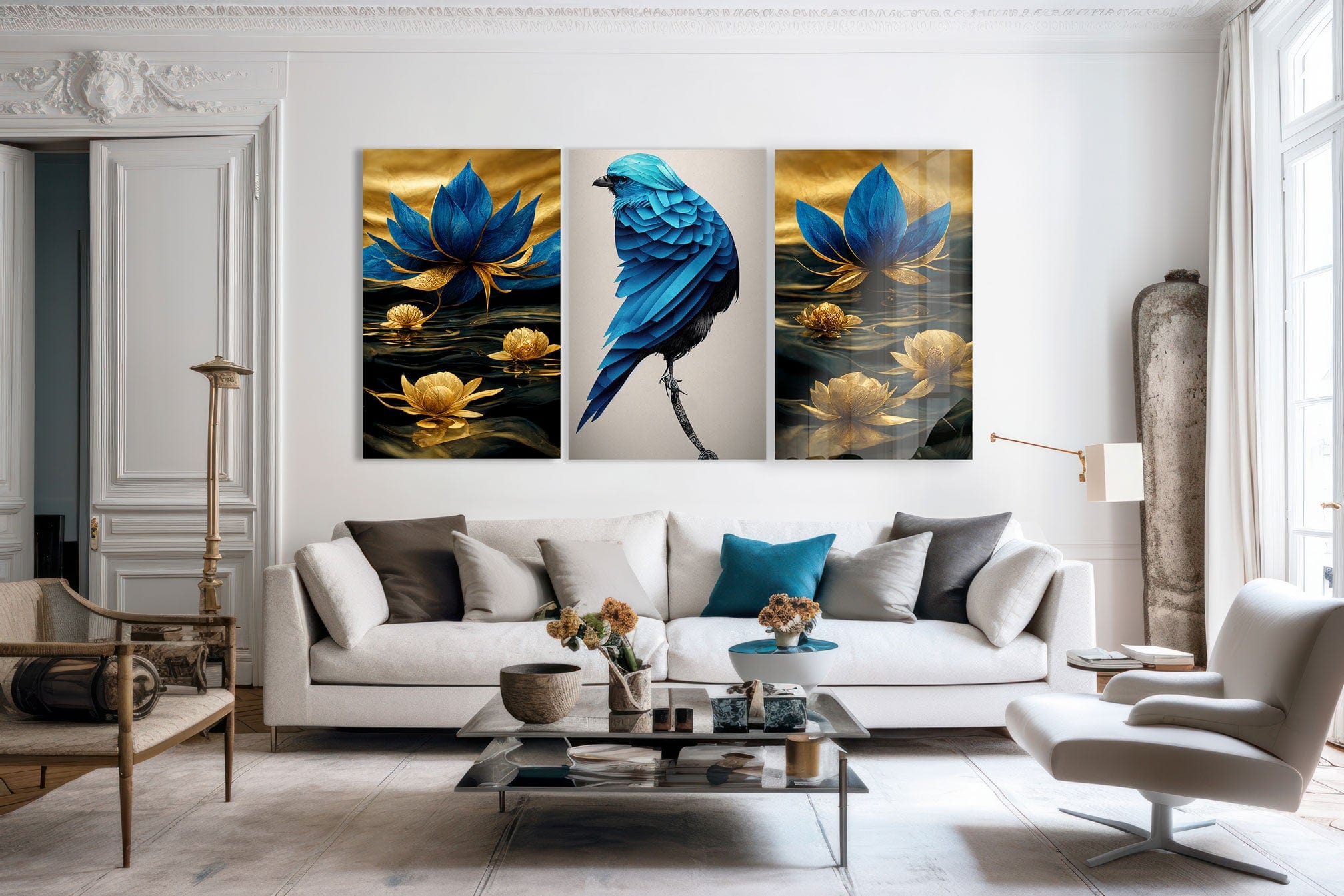 Artronauts Glass Print Bird & Flowers