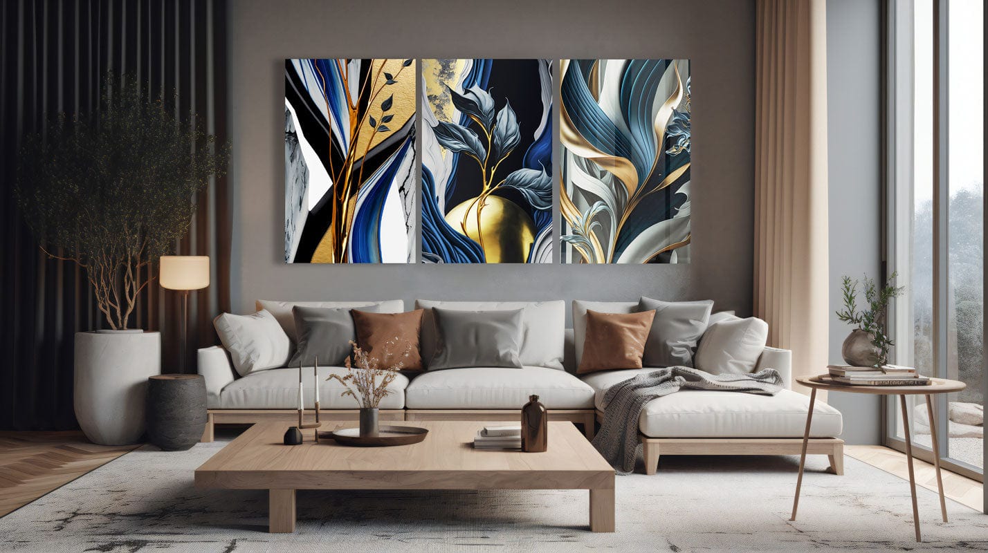Artronauts Glass Print Abstract Leaves - Trinity