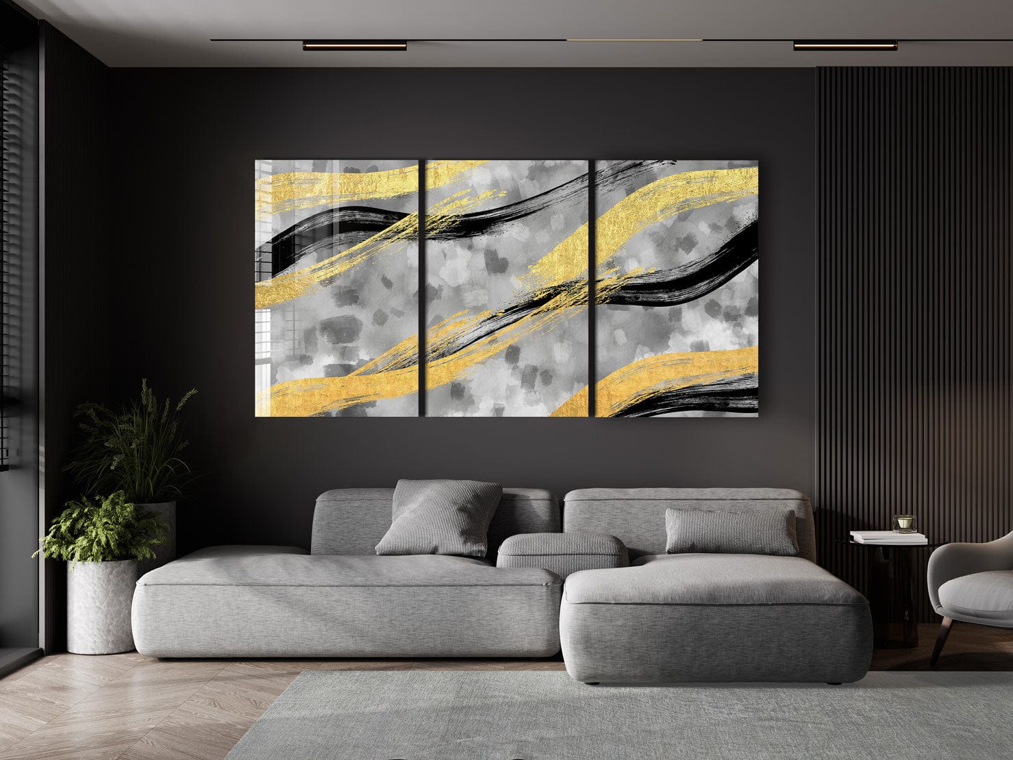 Artronauts Glass Print Abstract Lines - Trinity