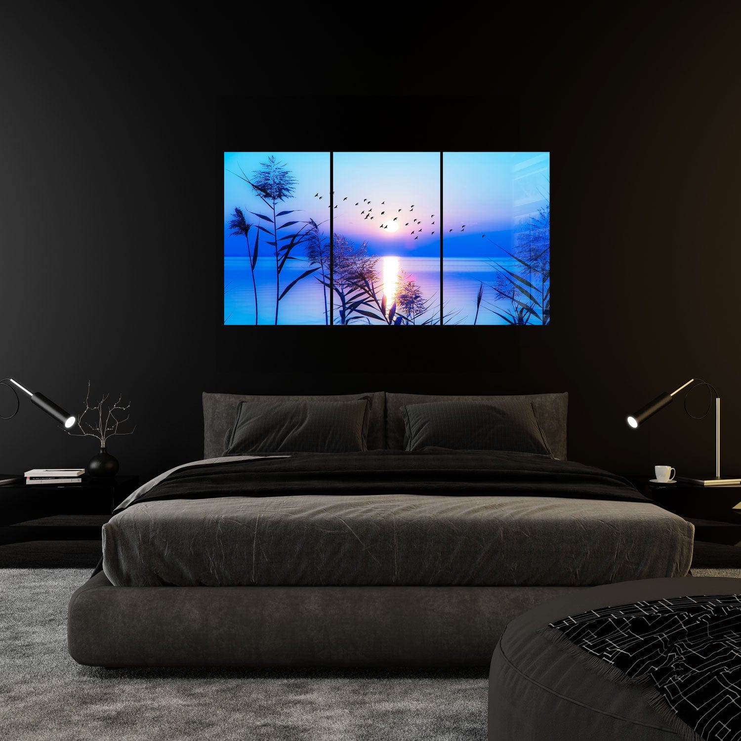 Artronauts Glass Print Blue Sunset - Trinity