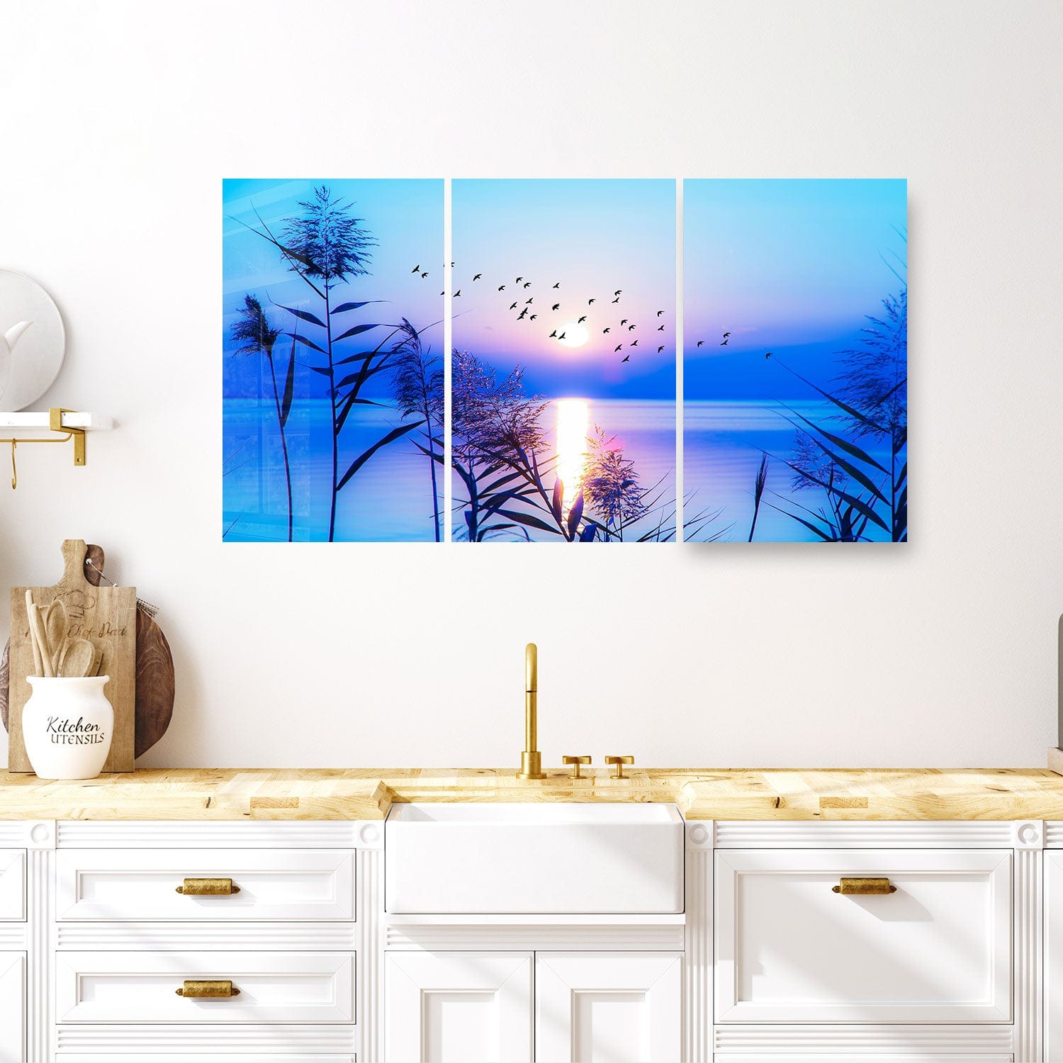 Artronauts Glass Print 138 x 72 cm Blue Sunset - Trinity