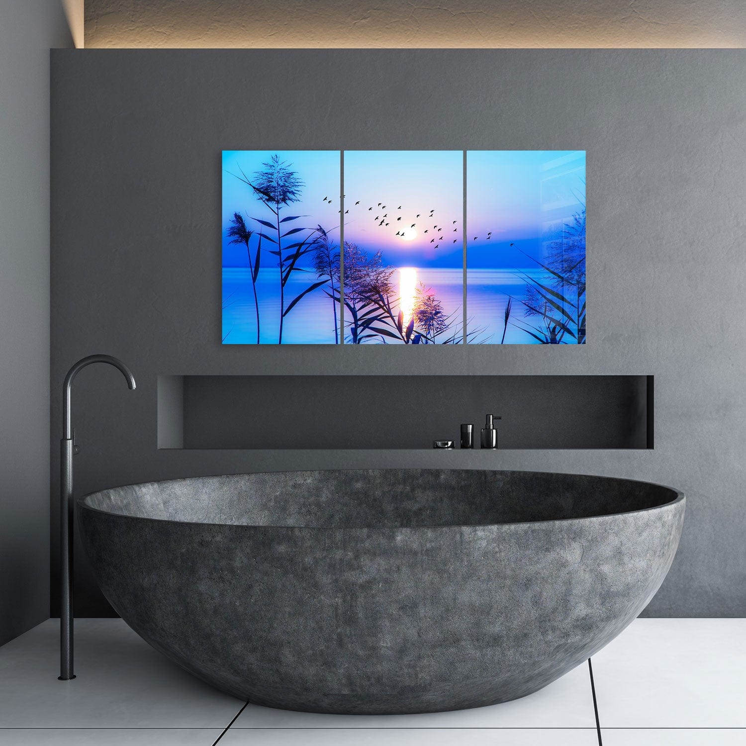 Artronauts Glass Print Blue Sunset - Trinity