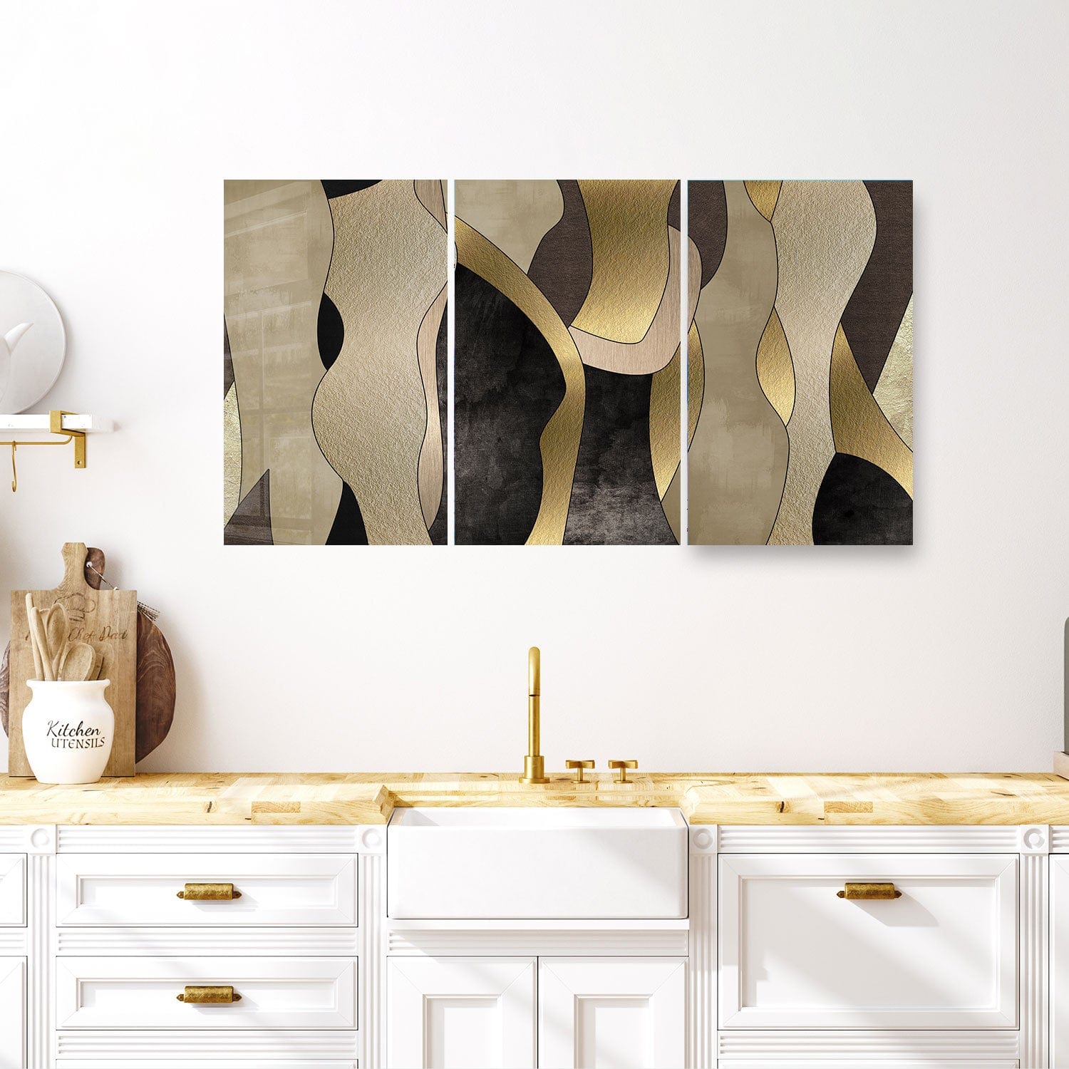 Artronauts Glass Print 138 x 72 cm Fifty Shades of Beige - Trinity