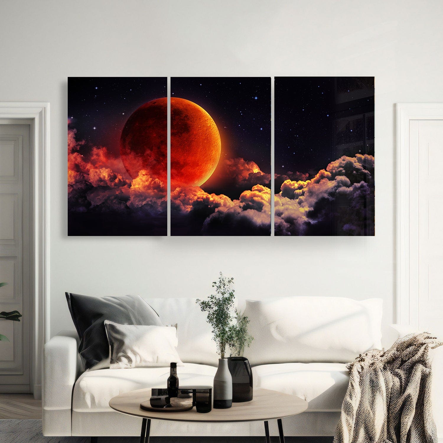 Artronauts Art Glass Print 210 x 110 cm Red Moon - Trinity