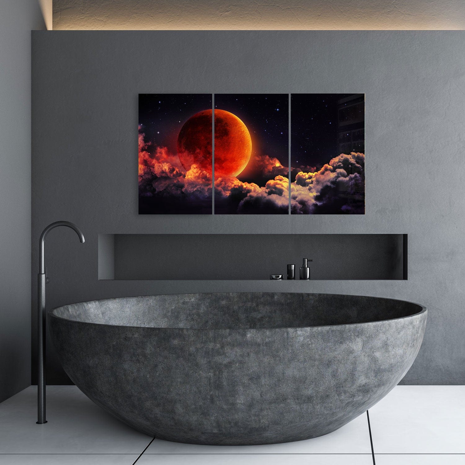 Artronauts Art Glass Print Red Moon - Trinity