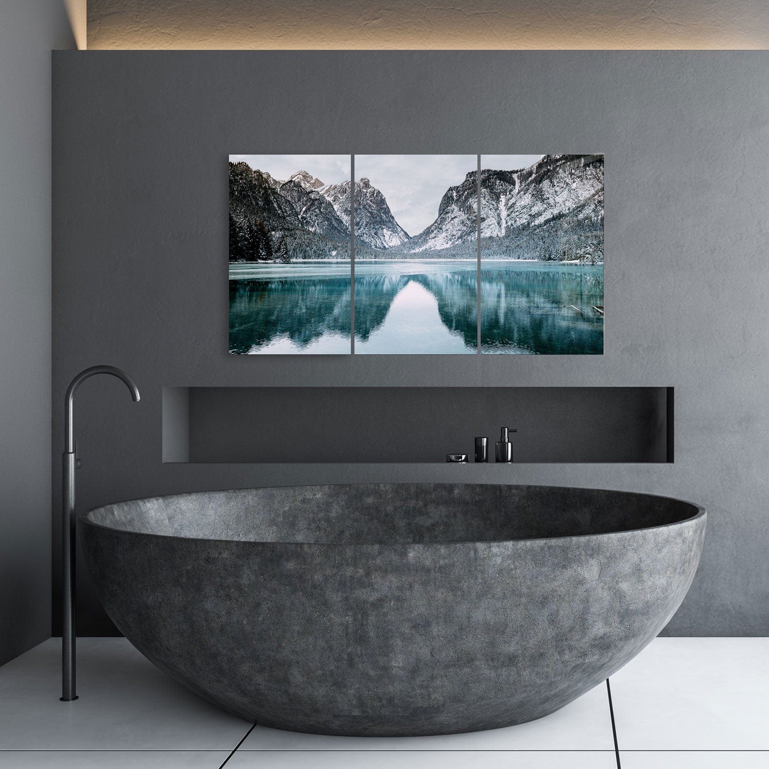 Artronauts Glass Print 138 x 72 cm Cold Mountains - Trinity