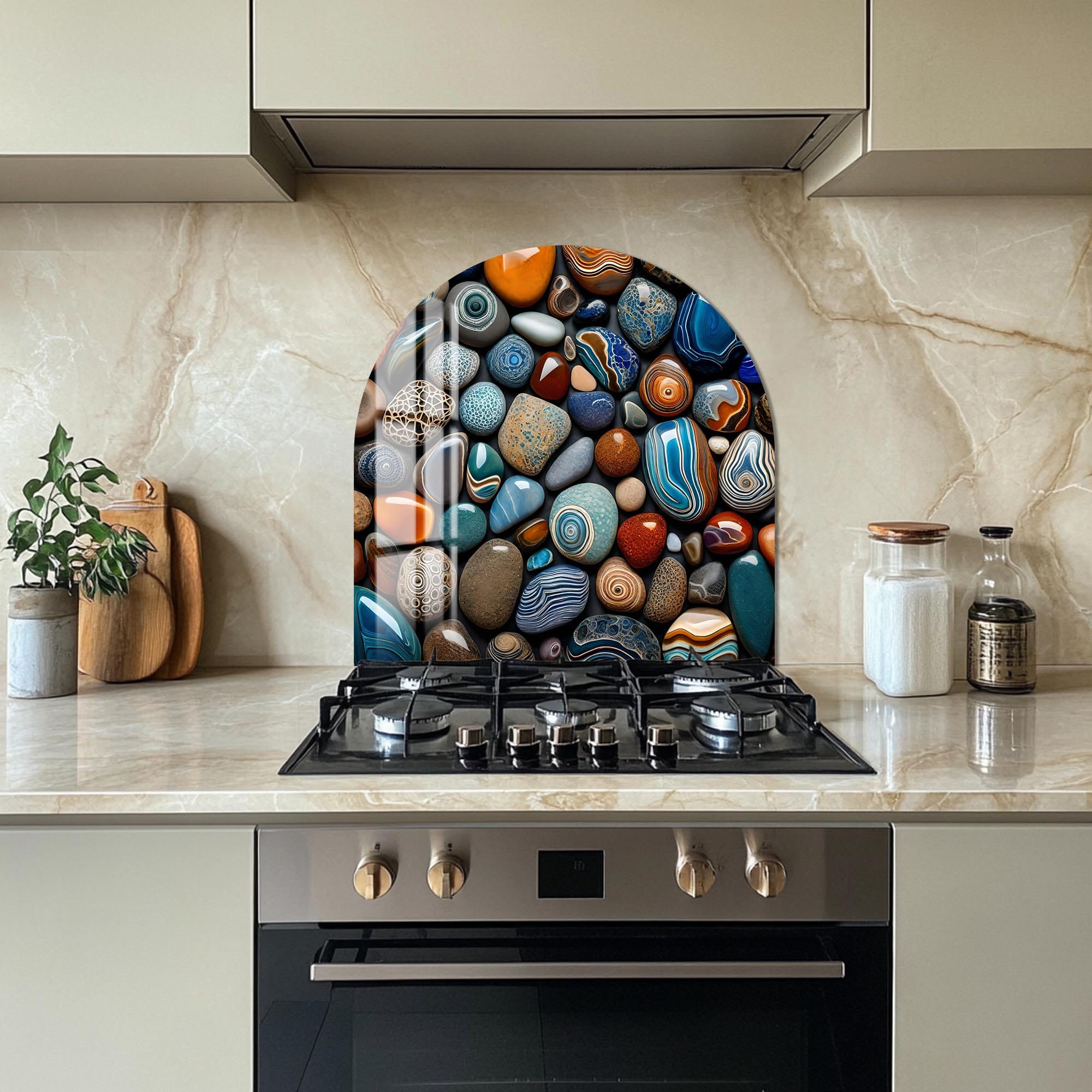 Artronauts Glass Print Colourful Stones - Glass Splashback