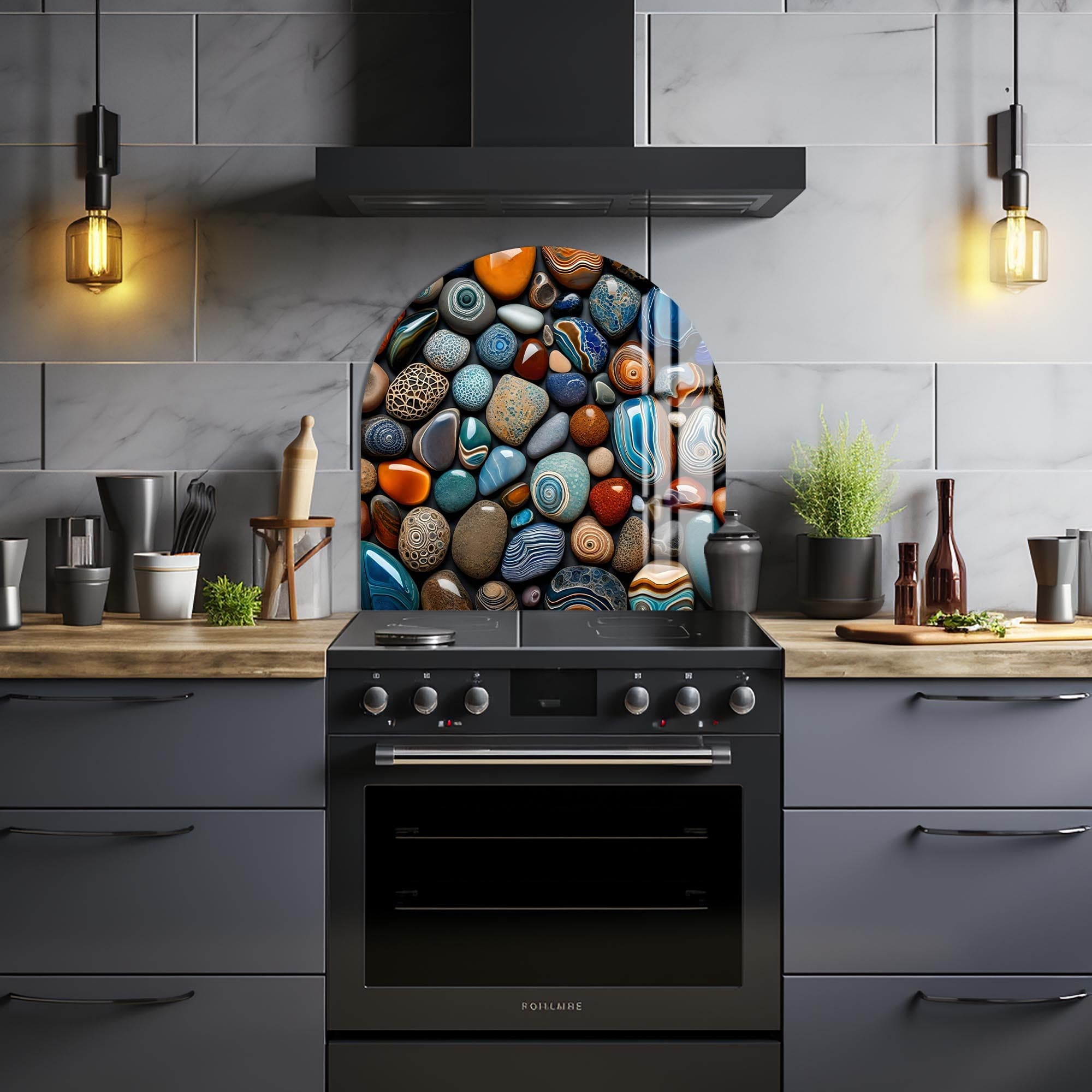 Artronauts Glass Print Colourful Stones - Glass Splashback