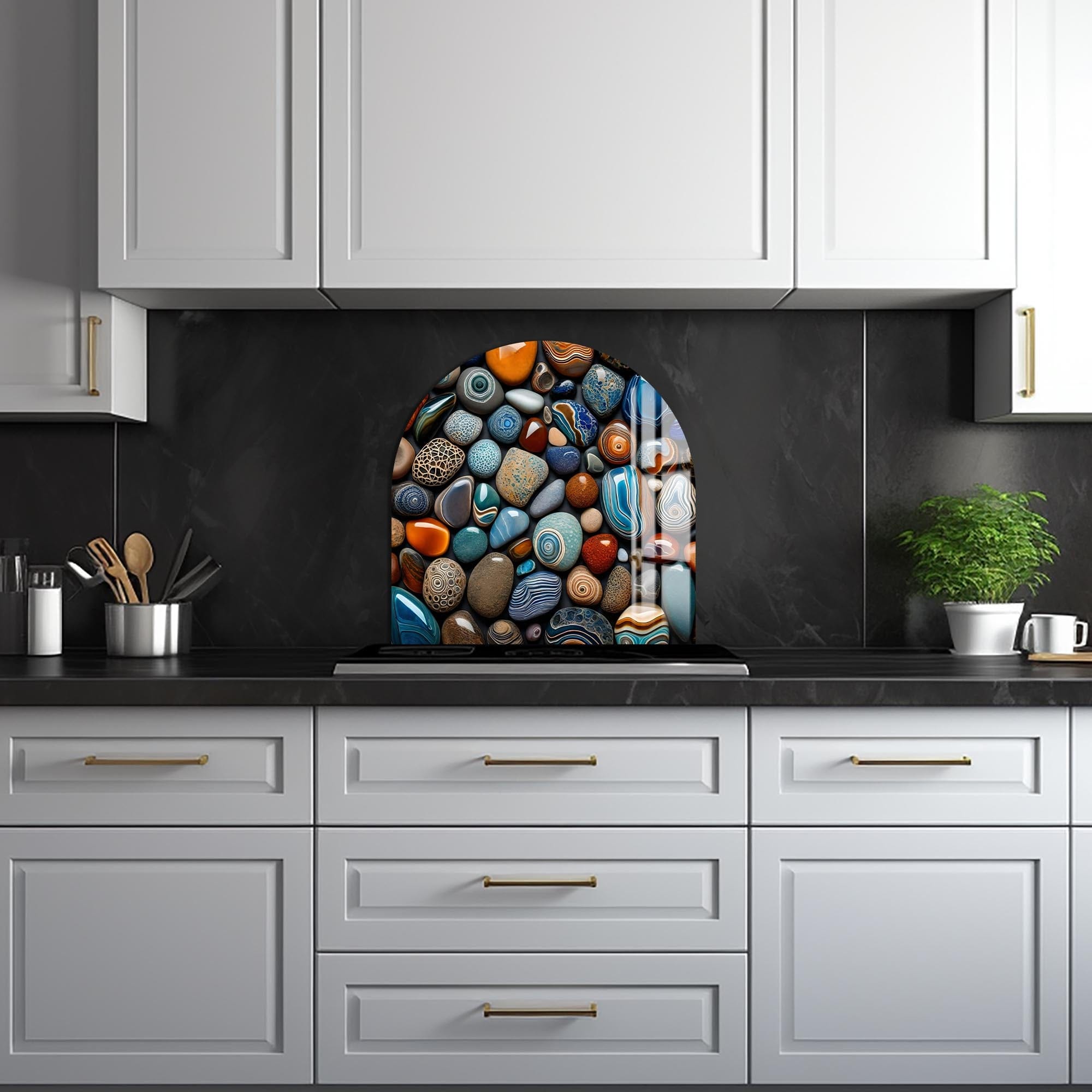 Artronauts Glass Print Colourful Stones - Glass Splashback