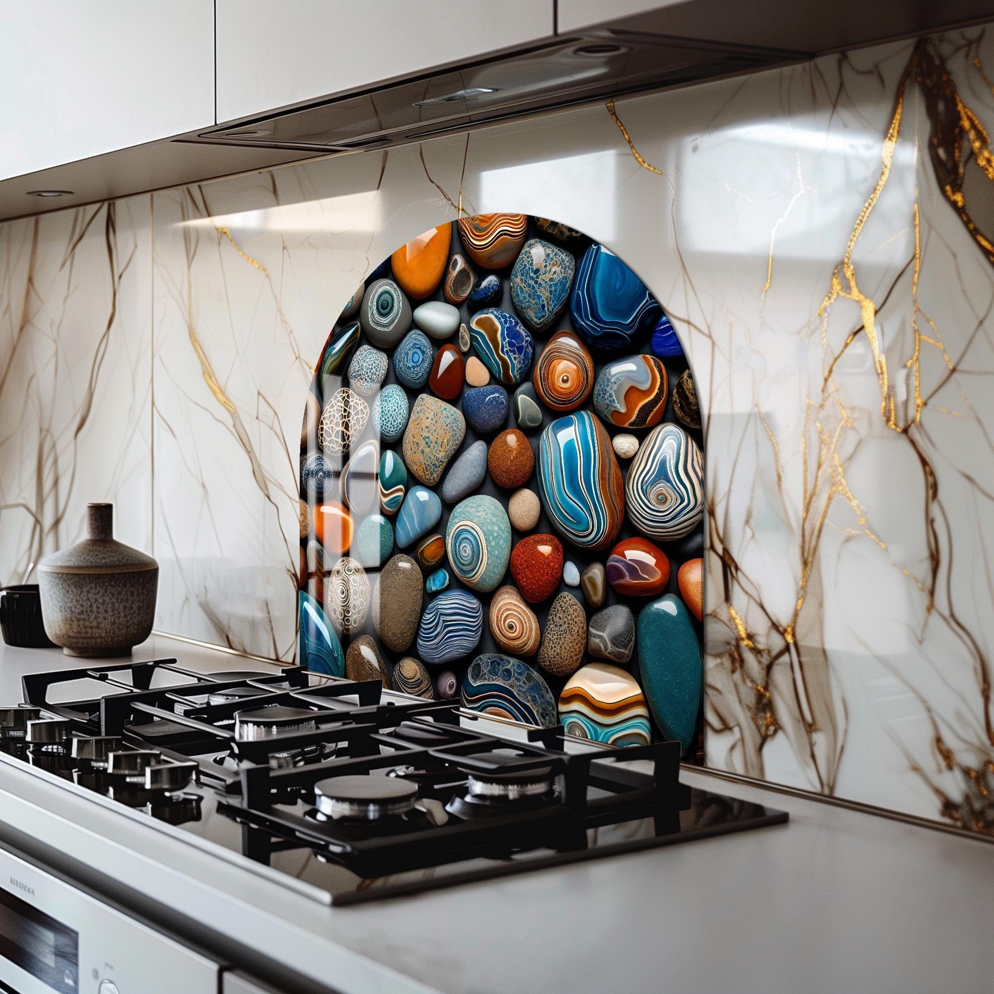 Artronauts Glass Print Colourful Stones - Glass Splashback
