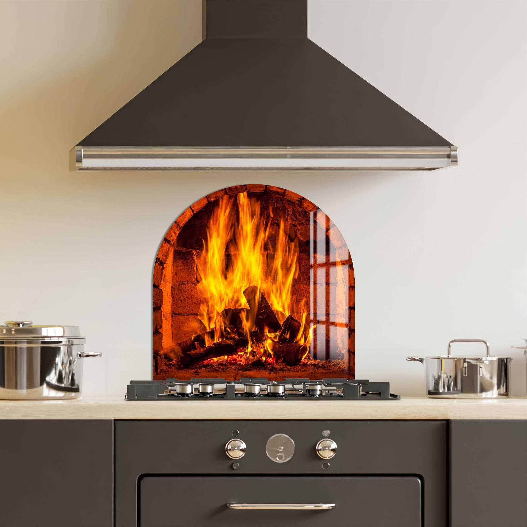Artronauts Glass Print Fireplace - Glass Splashback