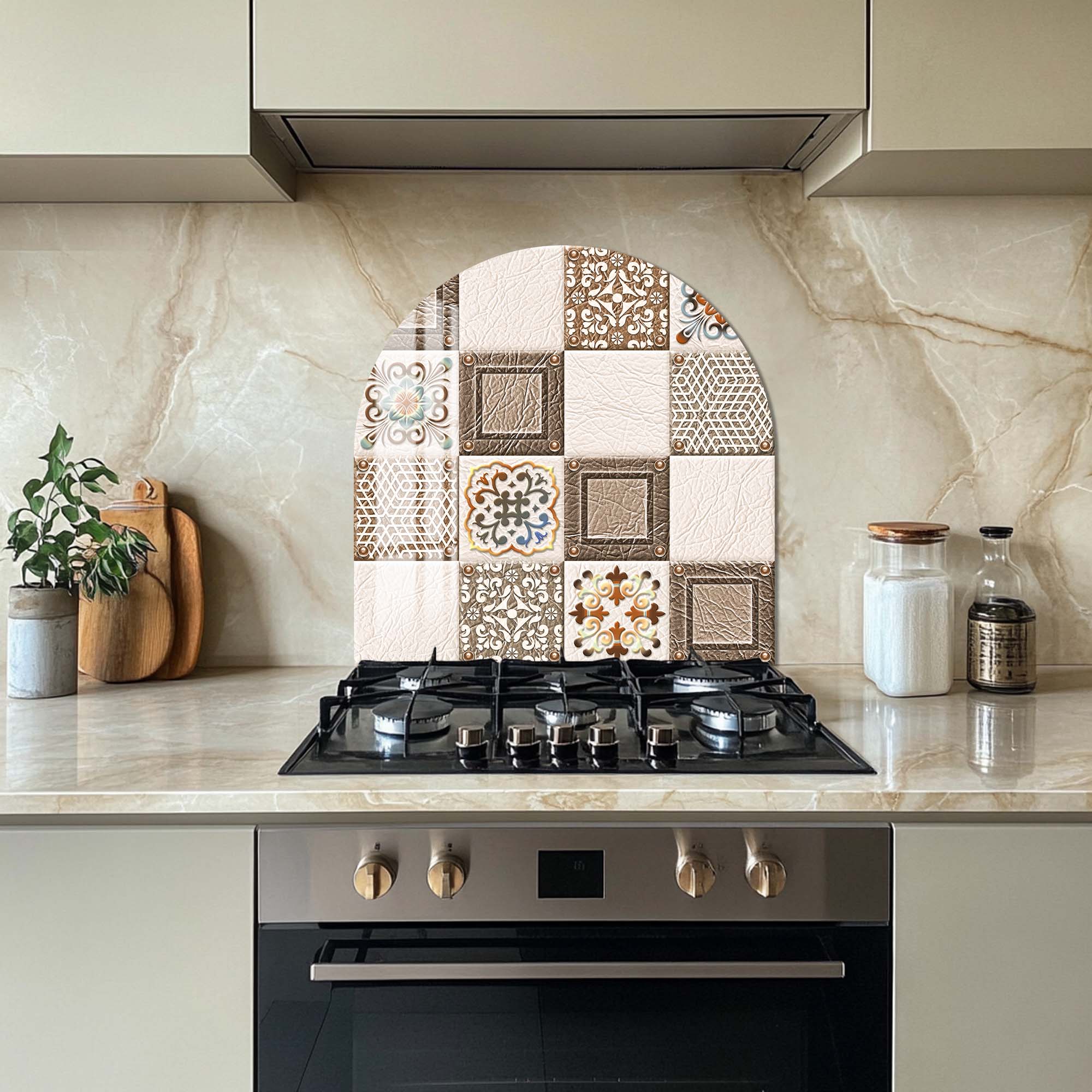 Artronauts Glass Print Beige Mosaics - Glass Splashback