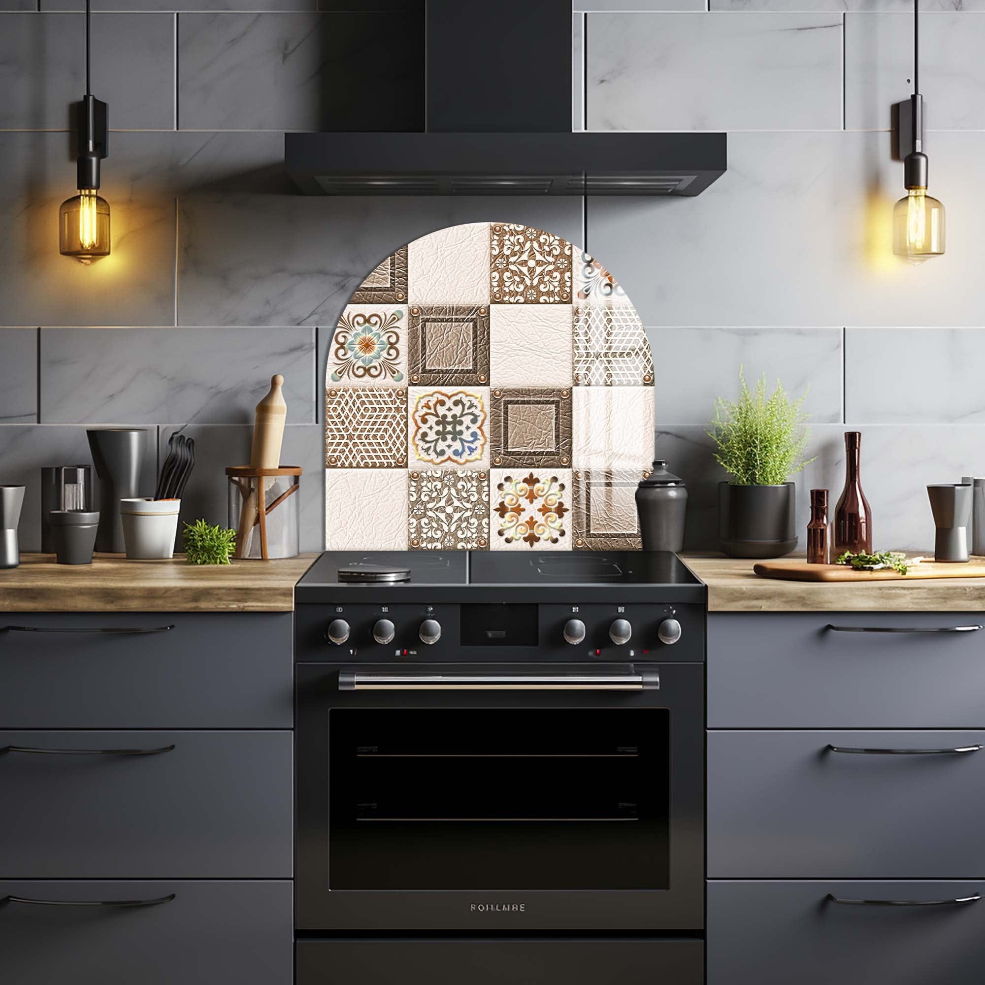 Artronauts Glass Print Beige Mosaics - Glass Splashback