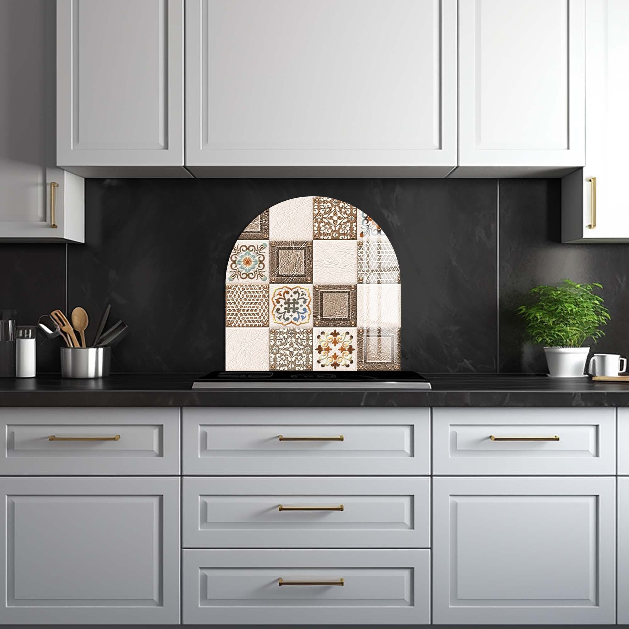 Artronauts Glass Print Beige Mosaics - Glass Splashback