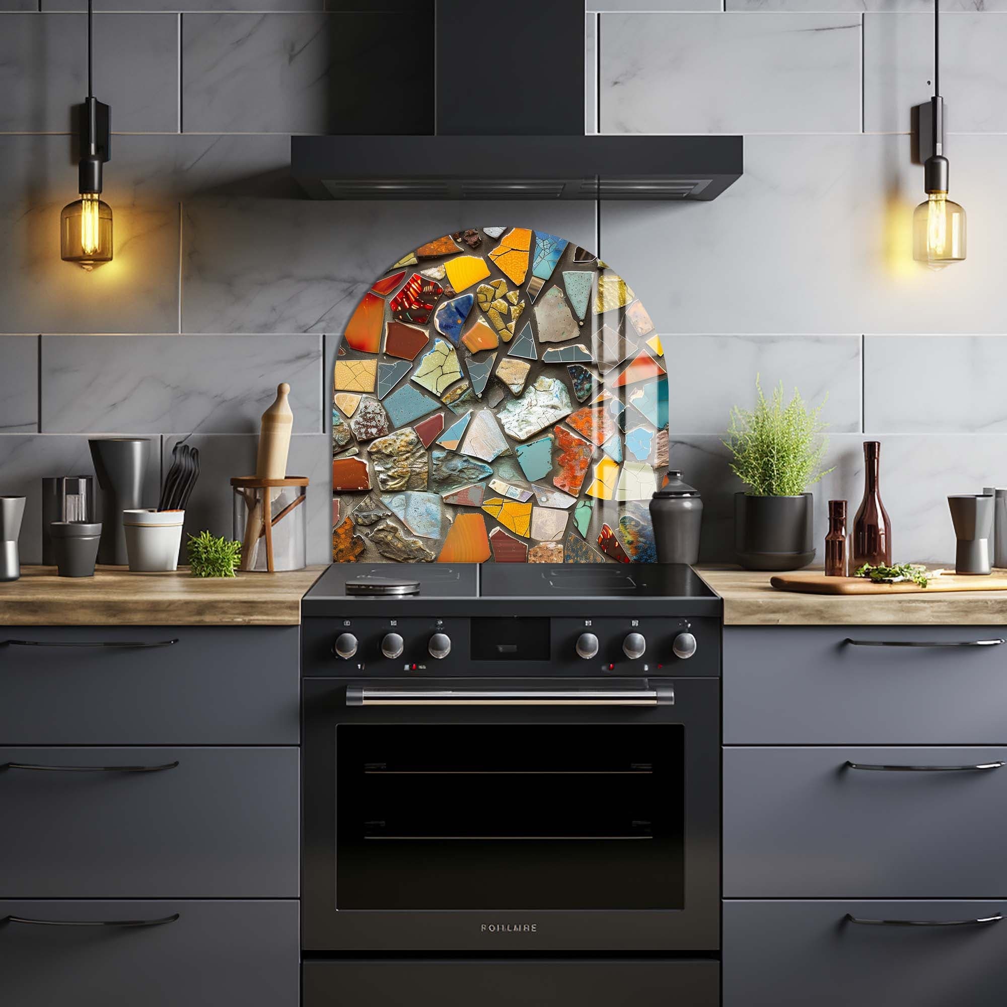 Artronauts Glass Print Colourful Stones - Glass Splashback