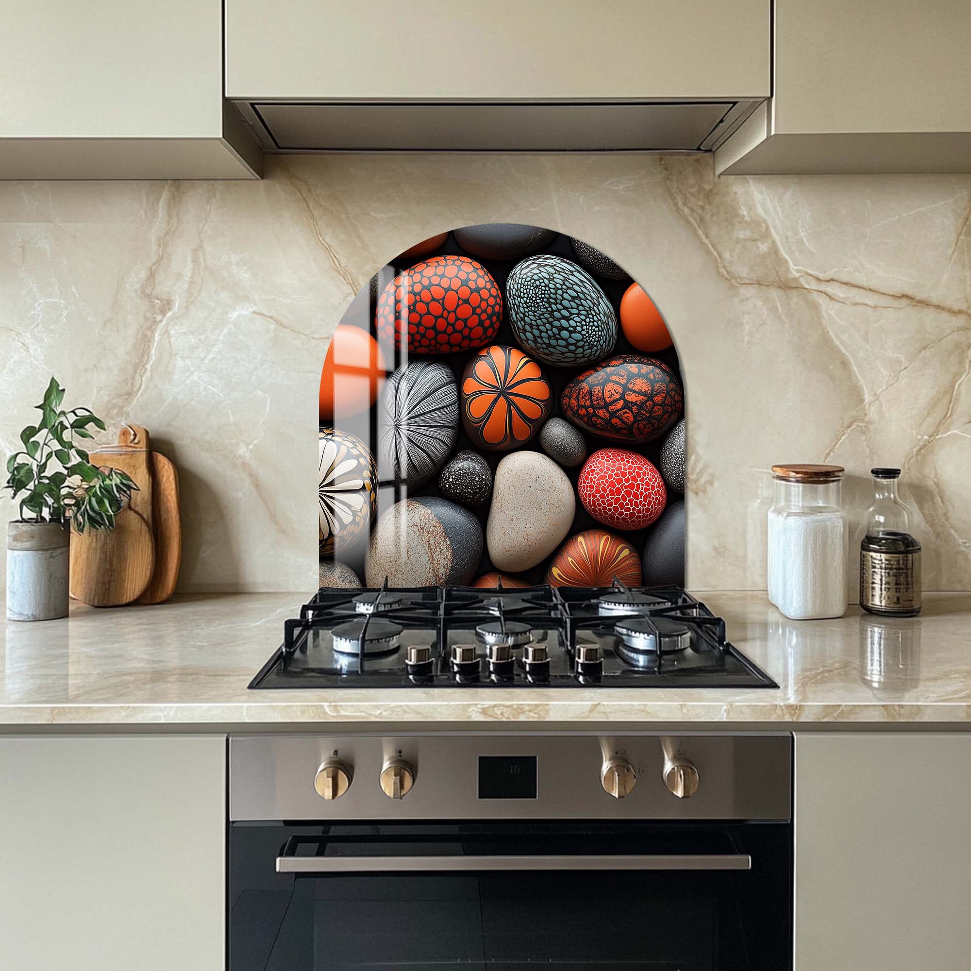 Artronauts Glass Print Colourful Stones - Glass Splashback