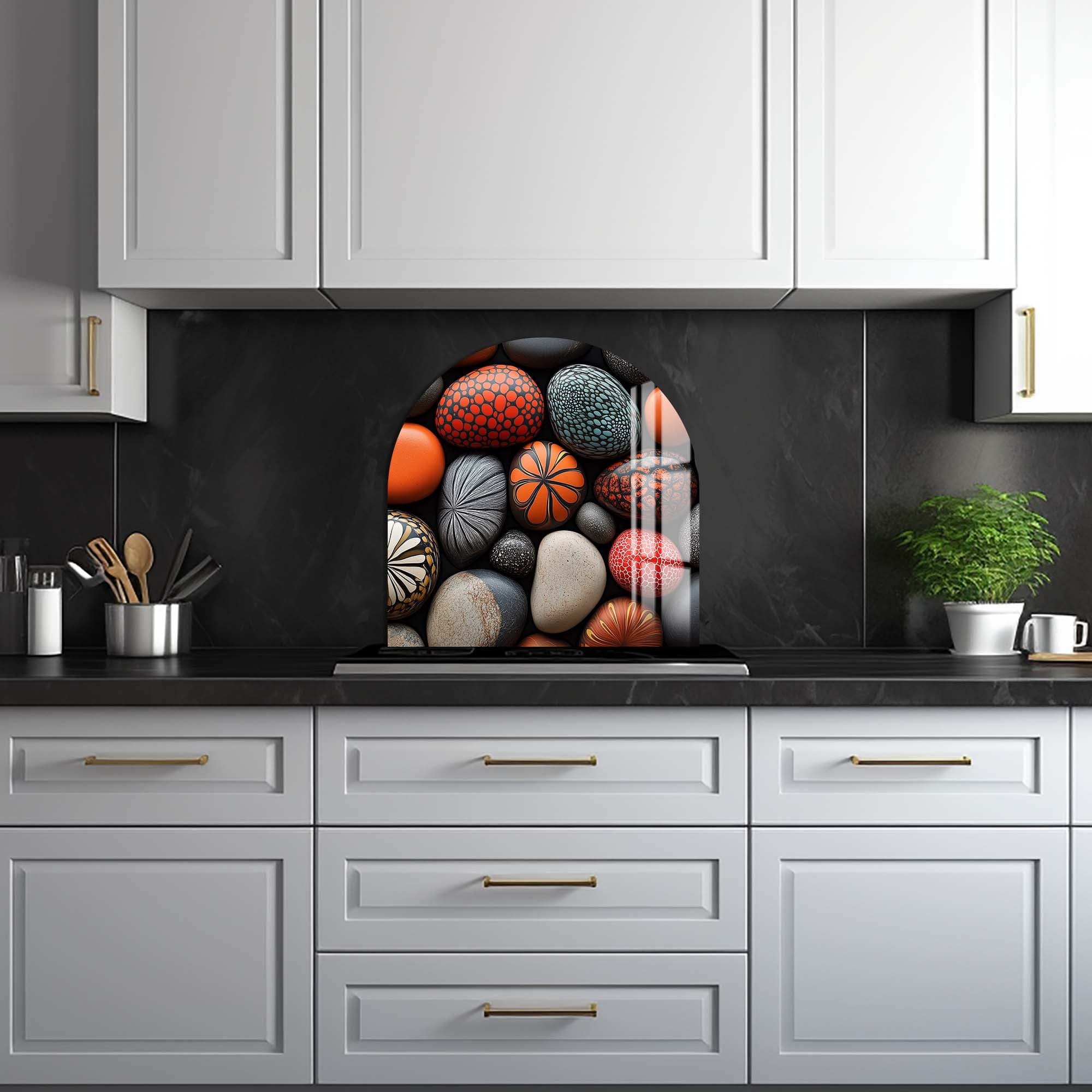 Artronauts Glass Print Colourful Stones - Glass Splashback