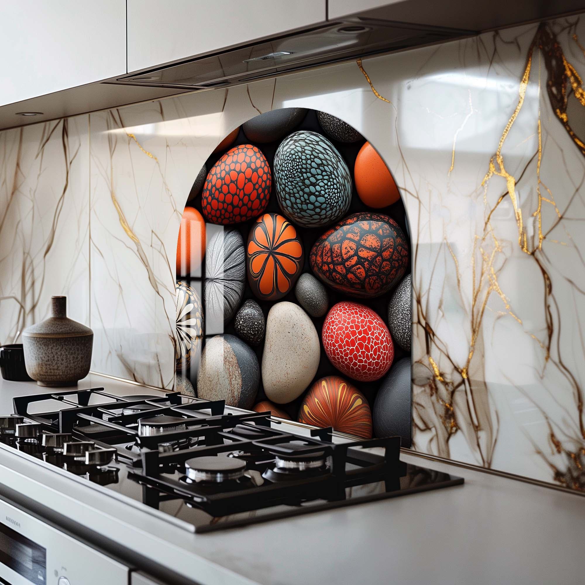 Artronauts Glass Print Colourful Stones - Glass Splashback