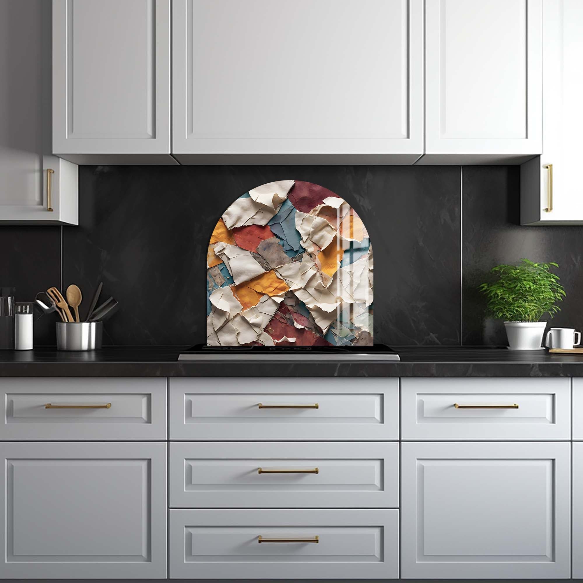 Artronauts Glass Print Rustic Collage - Glass Splashback