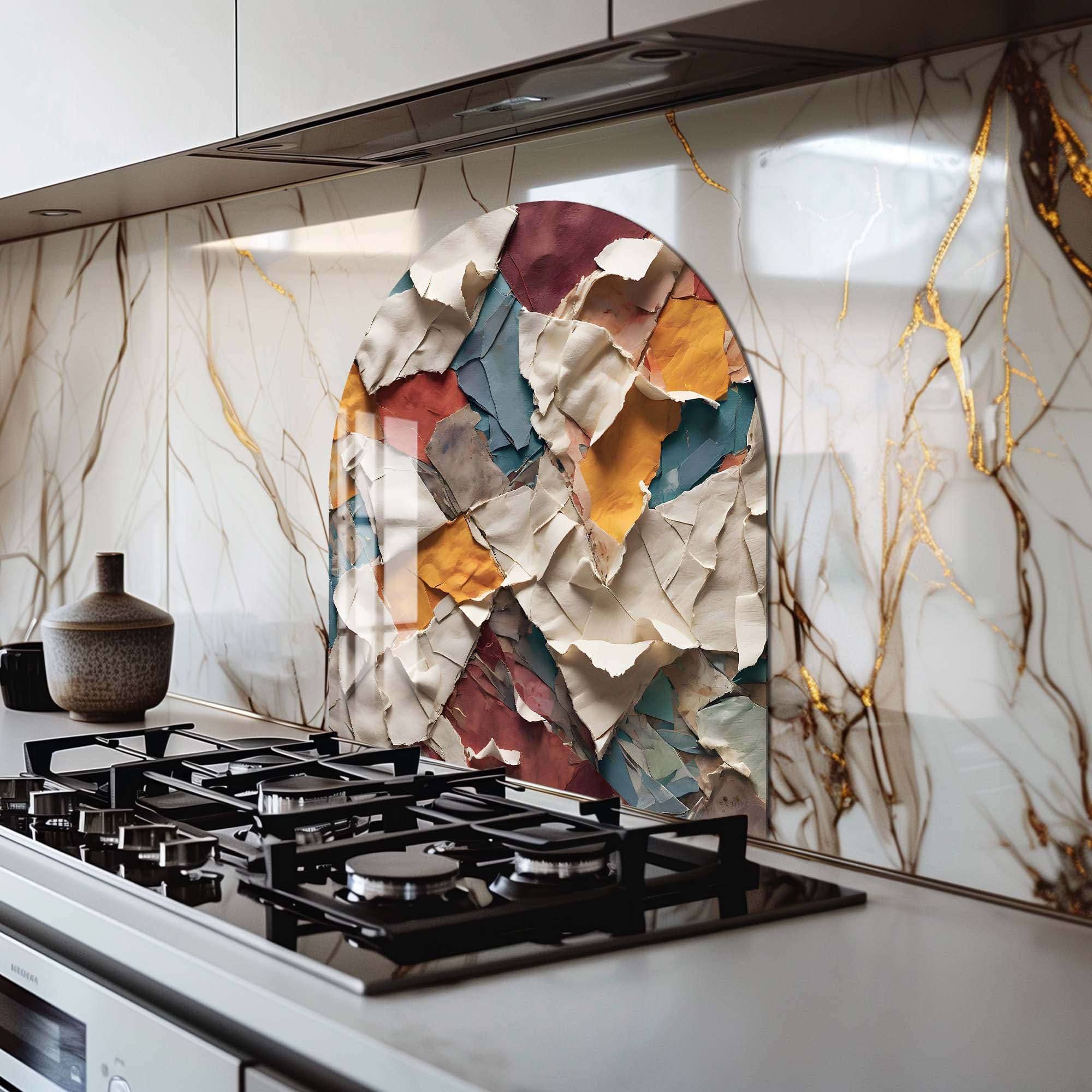 Artronauts Glass Print Rustic Collage - Glass Splashback