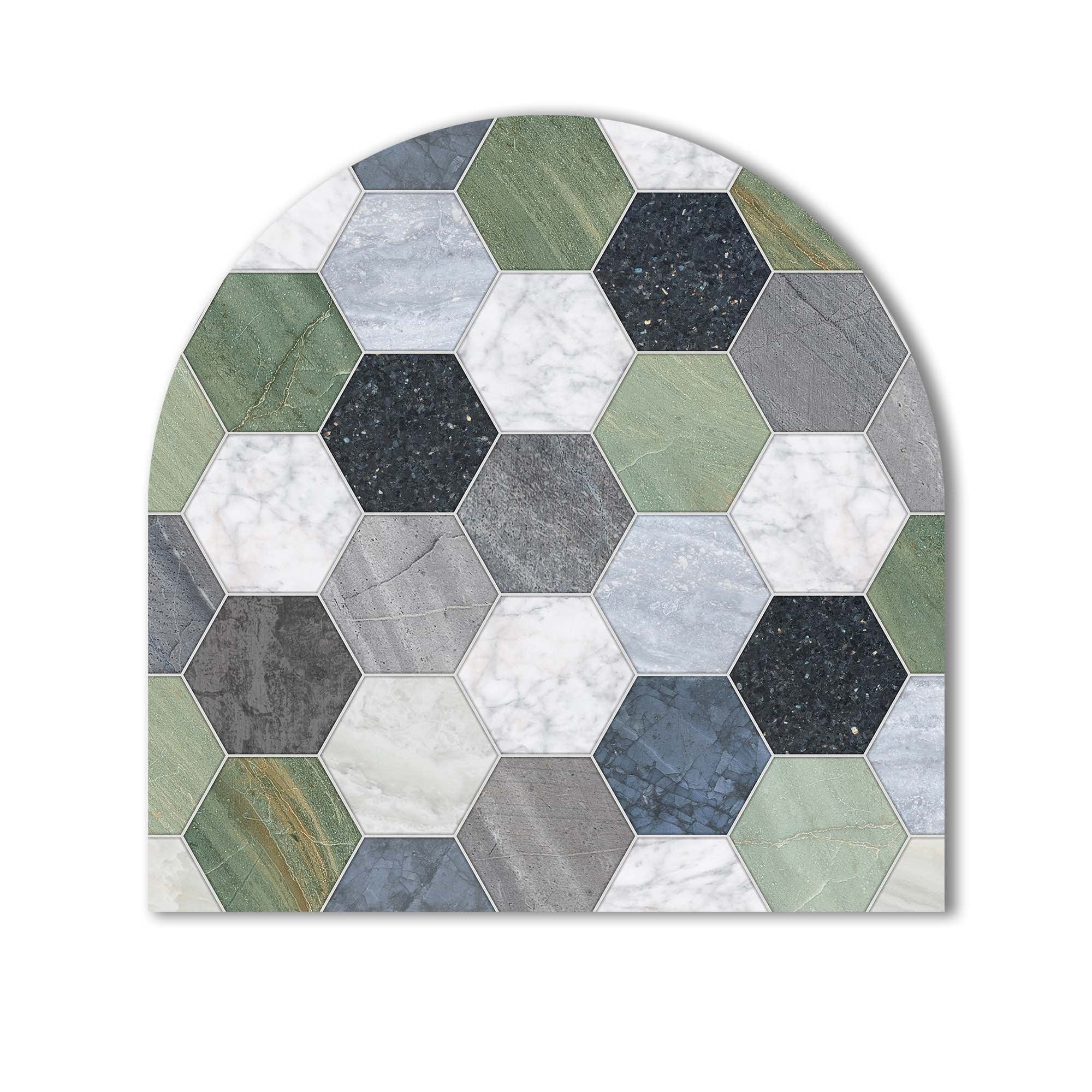 Artronauts Glass Print Green Hexagons - Glass Splashback