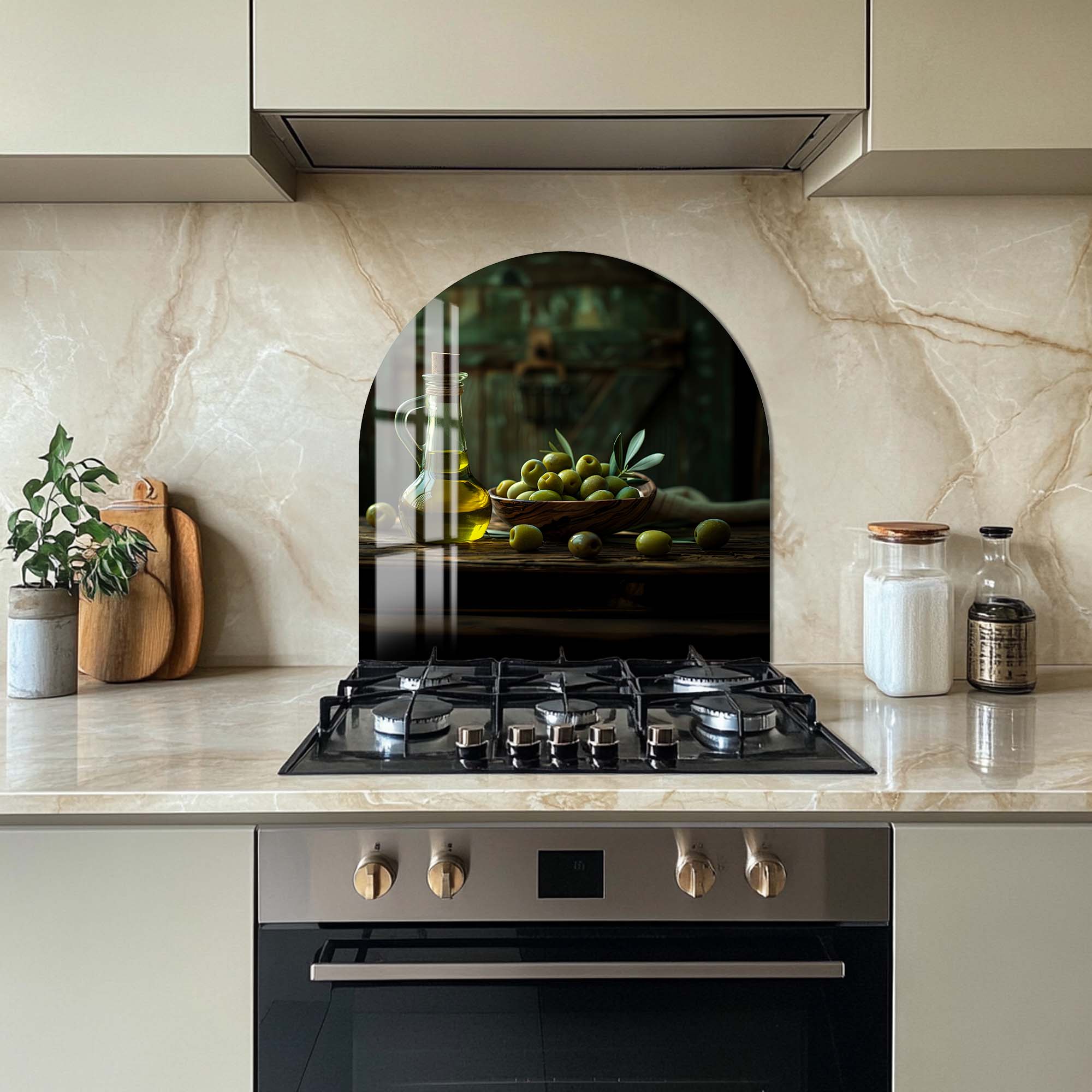 Artronauts Glass Print Olive Oil - Glass Splashback