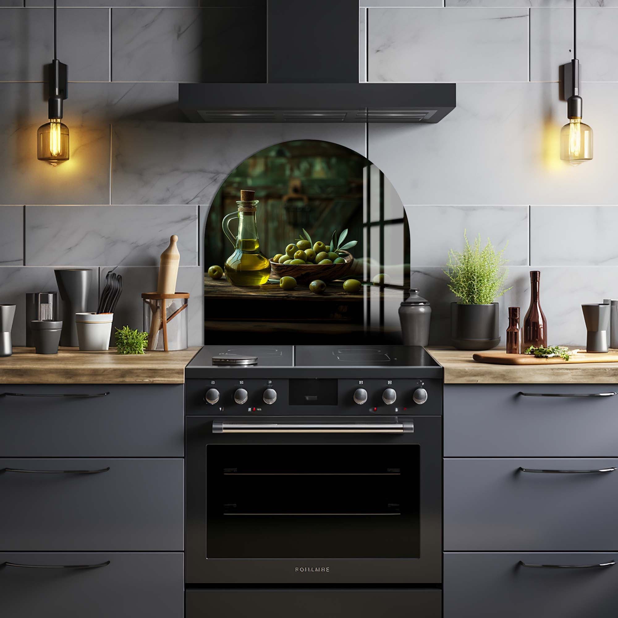 Artronauts Glass Print Olive Oil - Glass Splashback