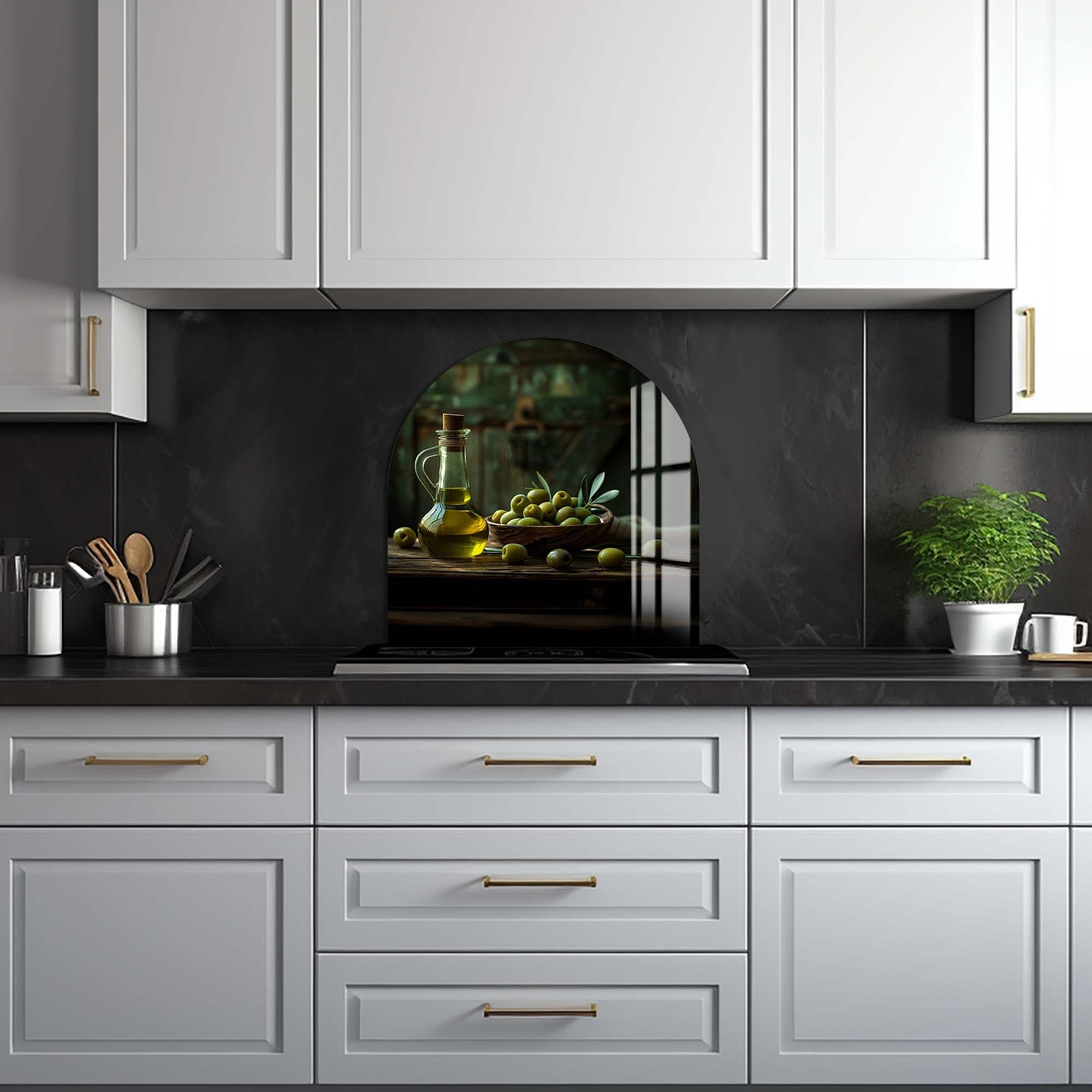 Artronauts Glass Print Olive Oil - Glass Splashback