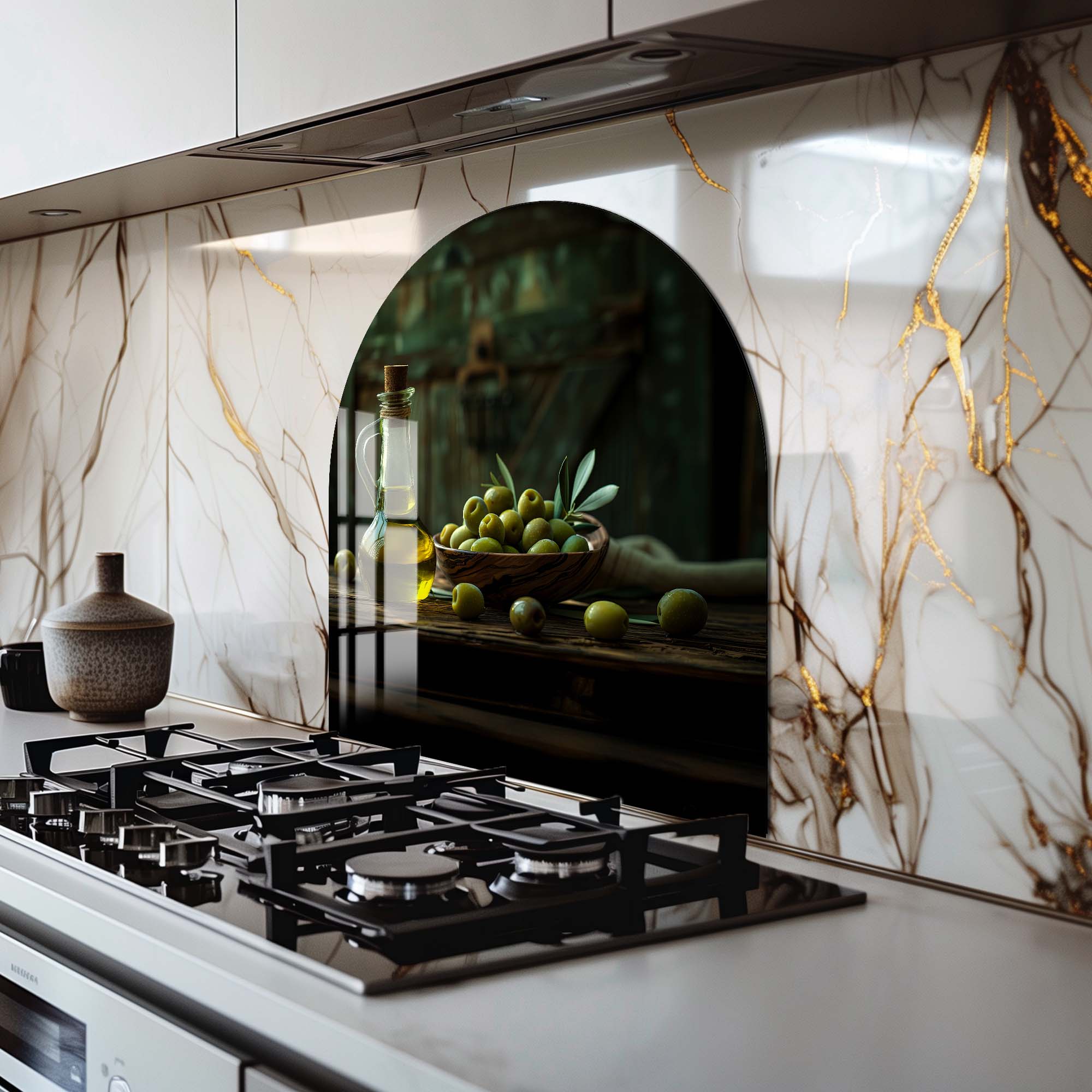 Artronauts Glass Print Olive Oil - Glass Splashback