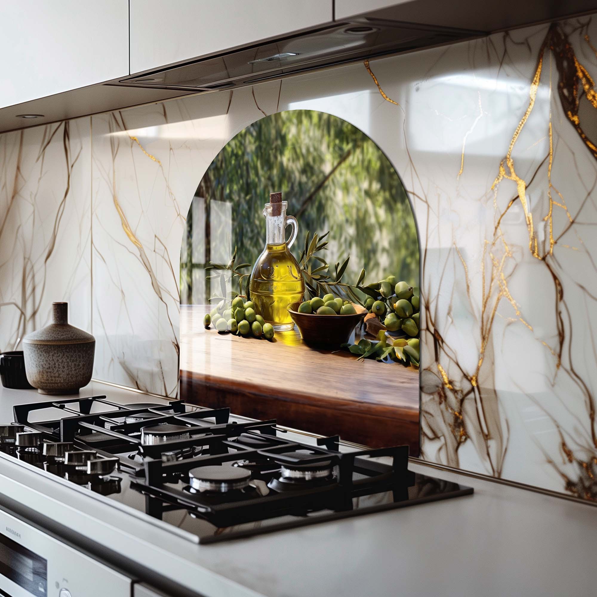 Artronauts Glass Print Olive Oil II - Glass Splashback