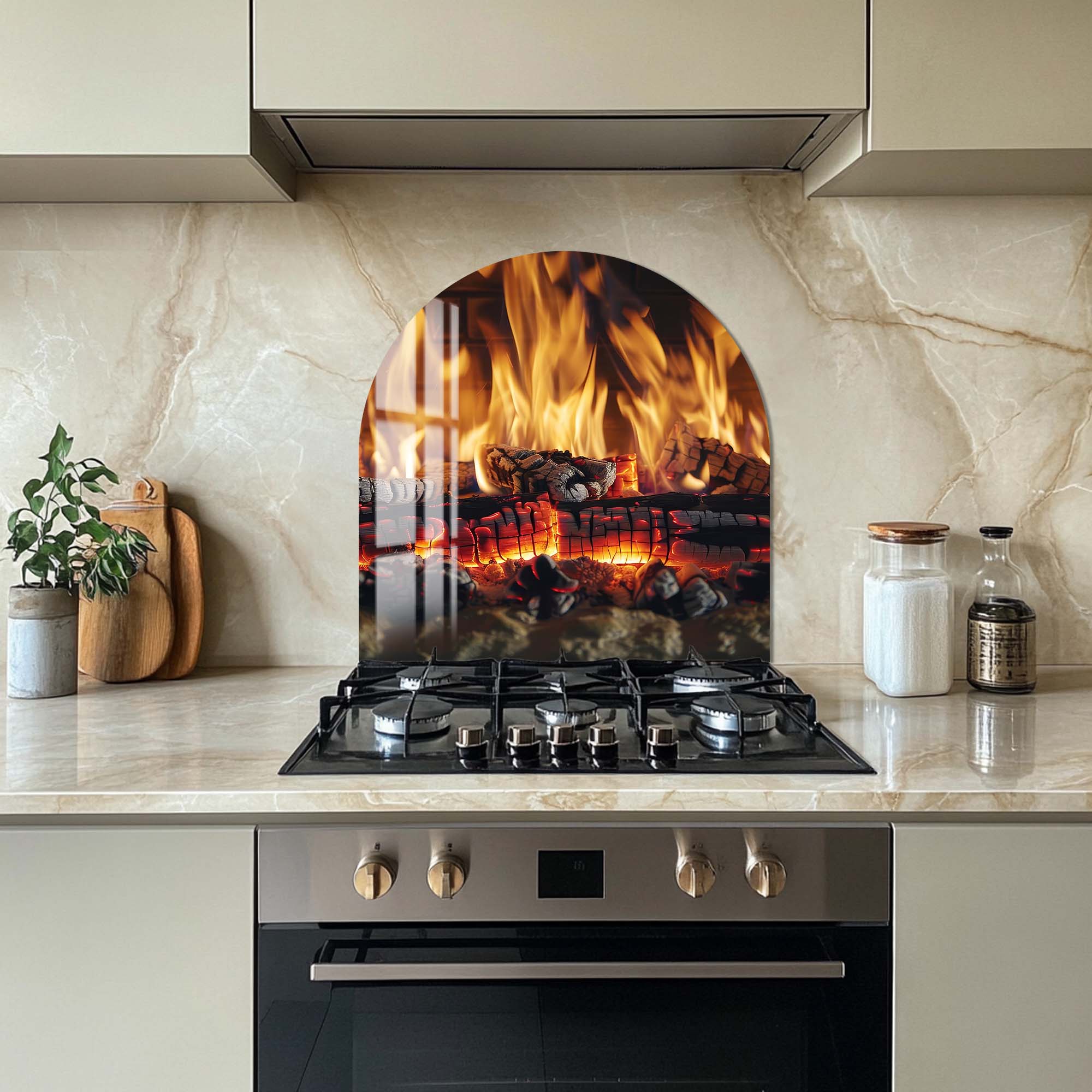 Artronauts Glass Print Flame Dance - Glass Splashback