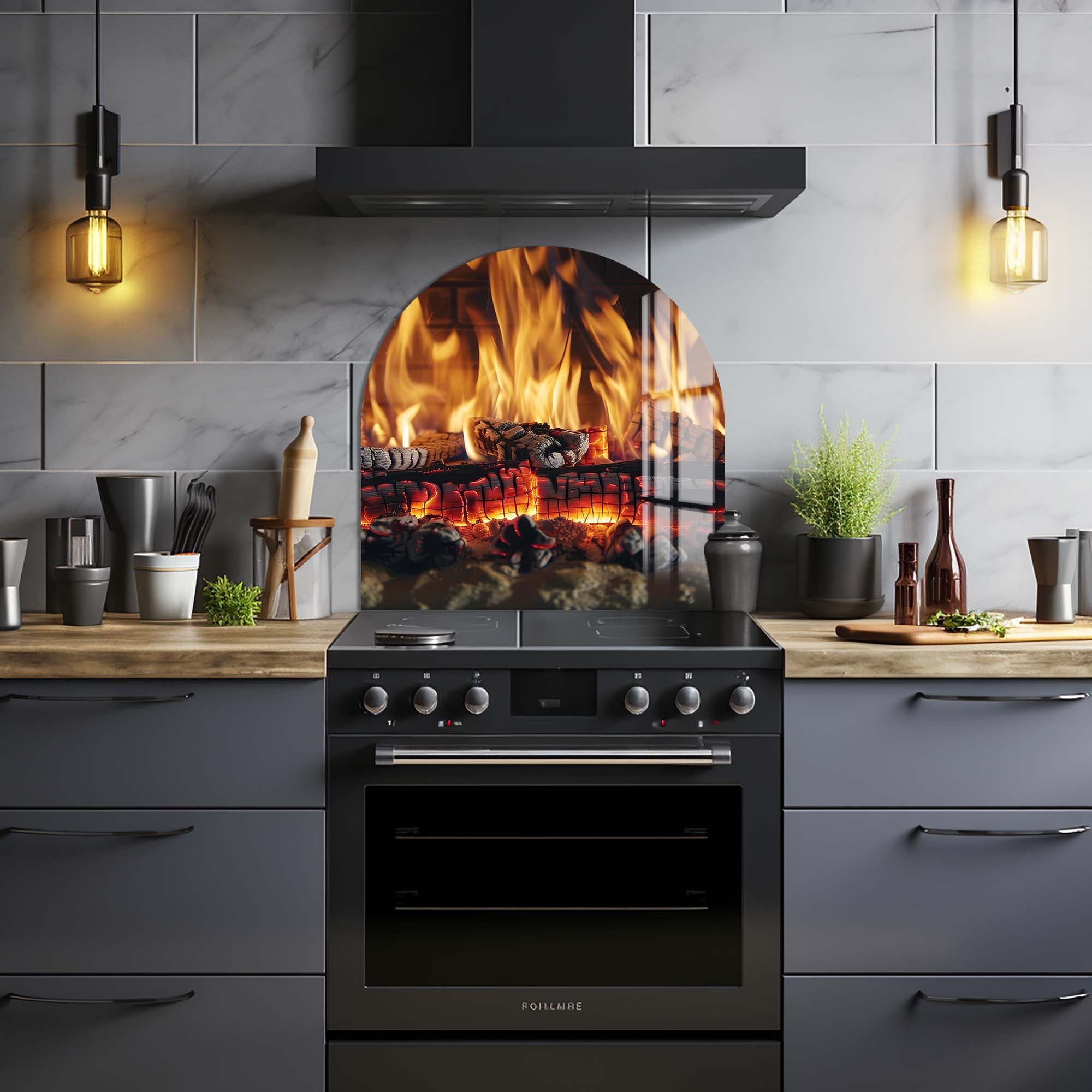 Artronauts Glass Print Flame Dance - Glass Splashback