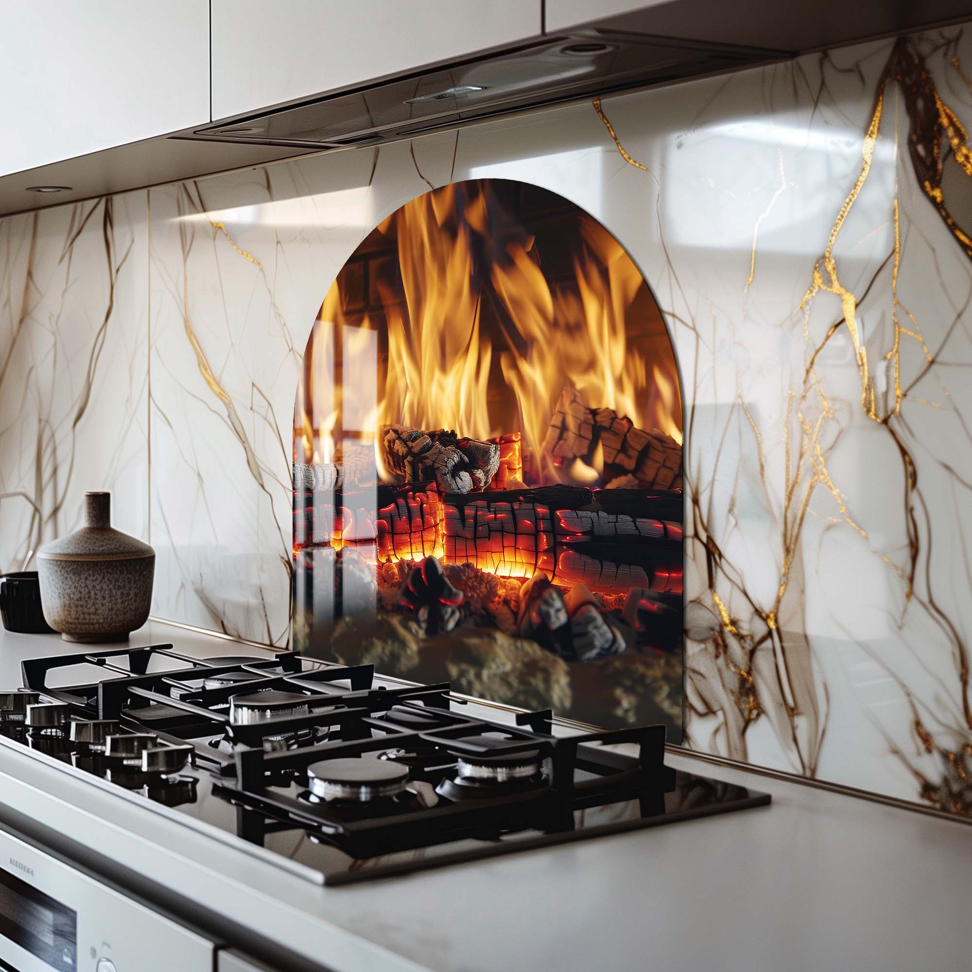 Artronauts Glass Print Flame Dance - Glass Splashback