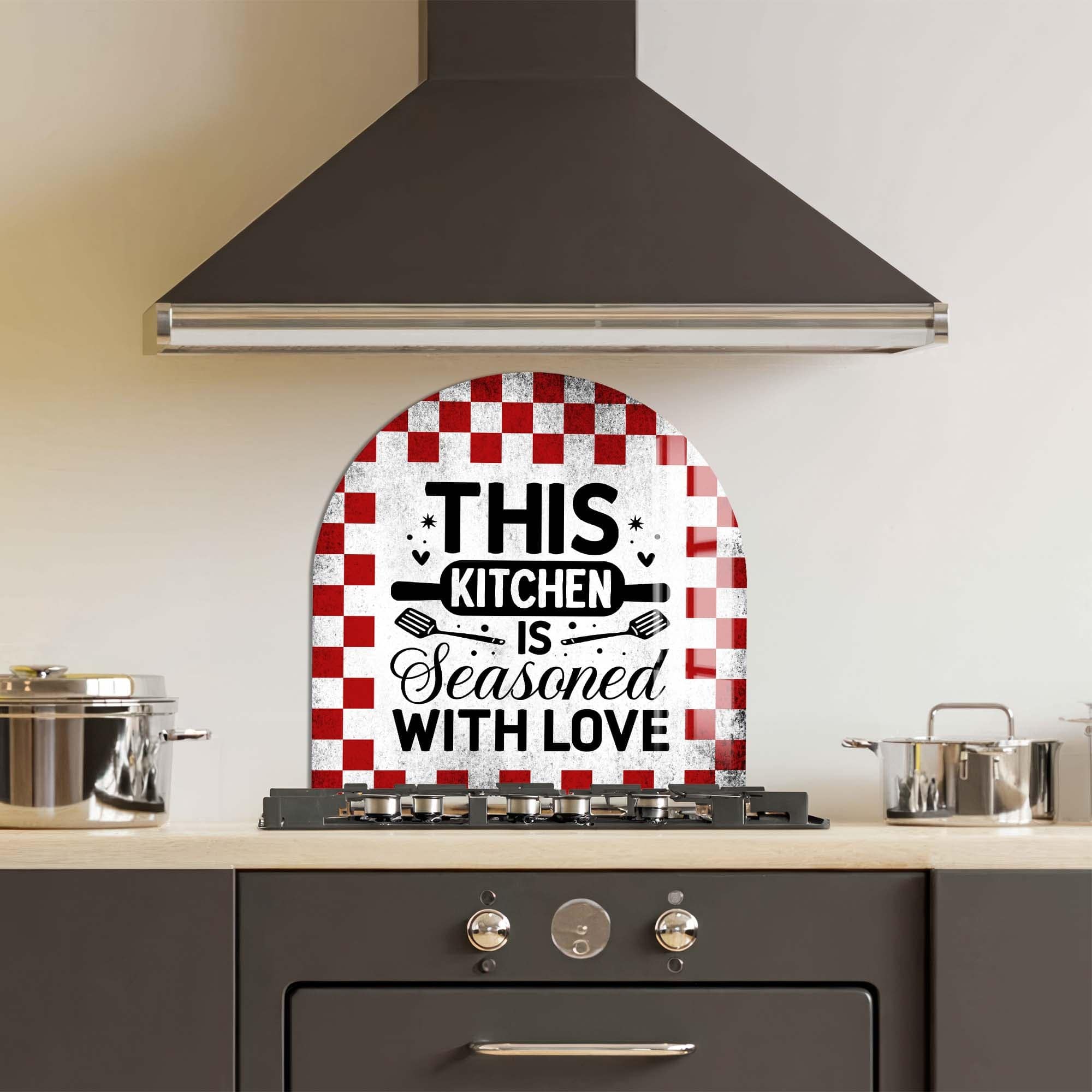 Artronauts Glass Print Rustic Seasoned with Love - Glass Splashback