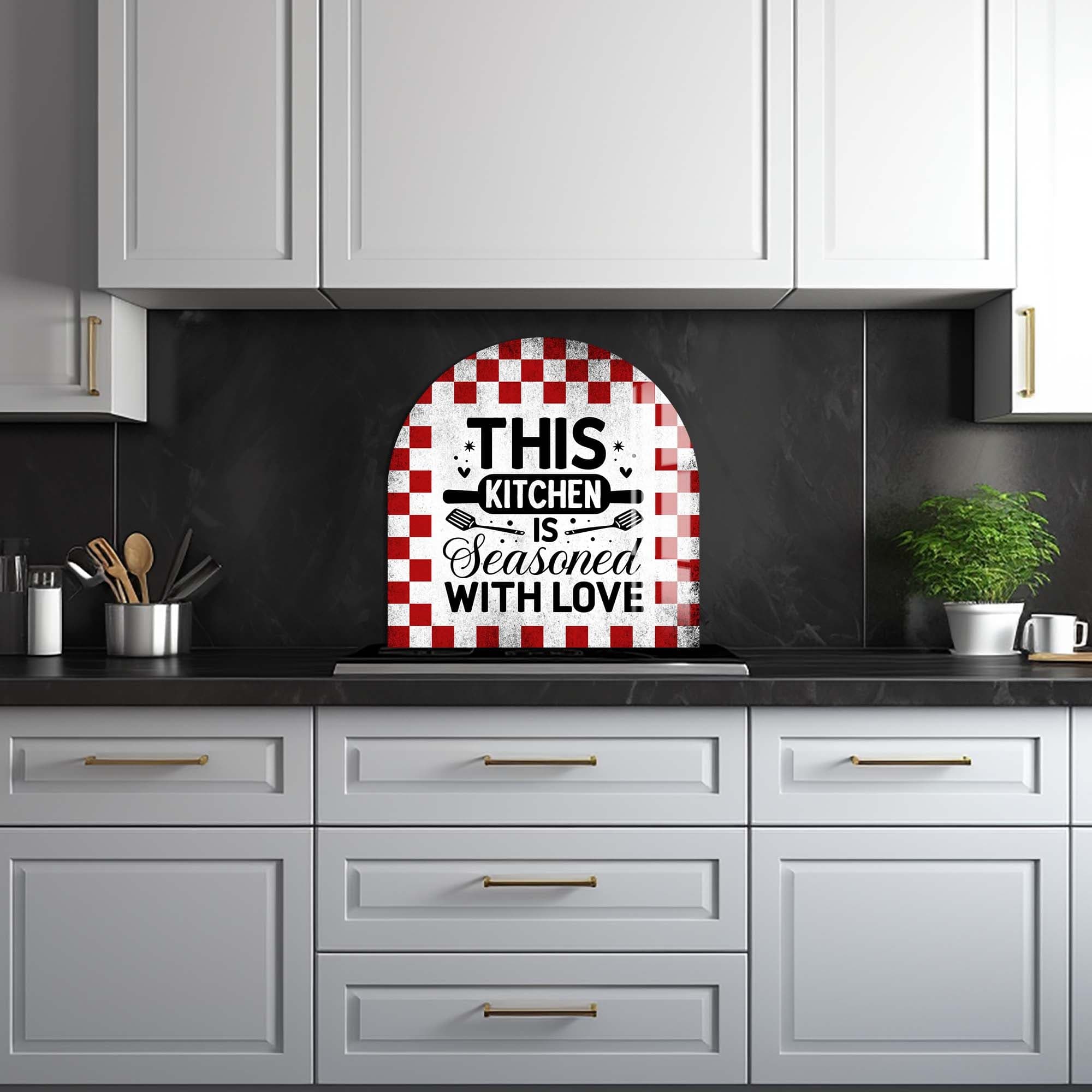 Artronauts Glass Print Rustic Seasoned with Love - Glass Splashback