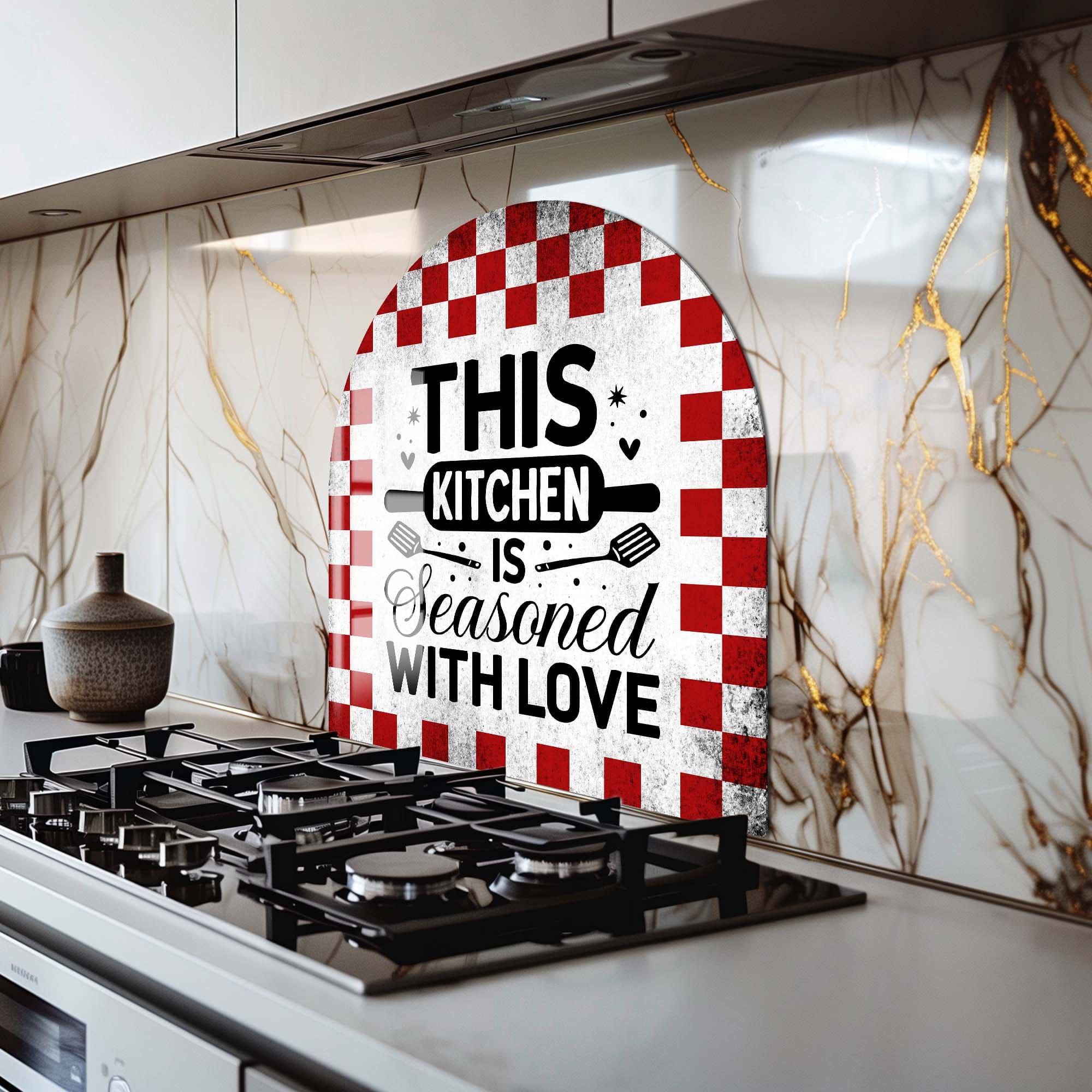 Artronauts Glass Print Rustic Seasoned with Love - Glass Splashback
